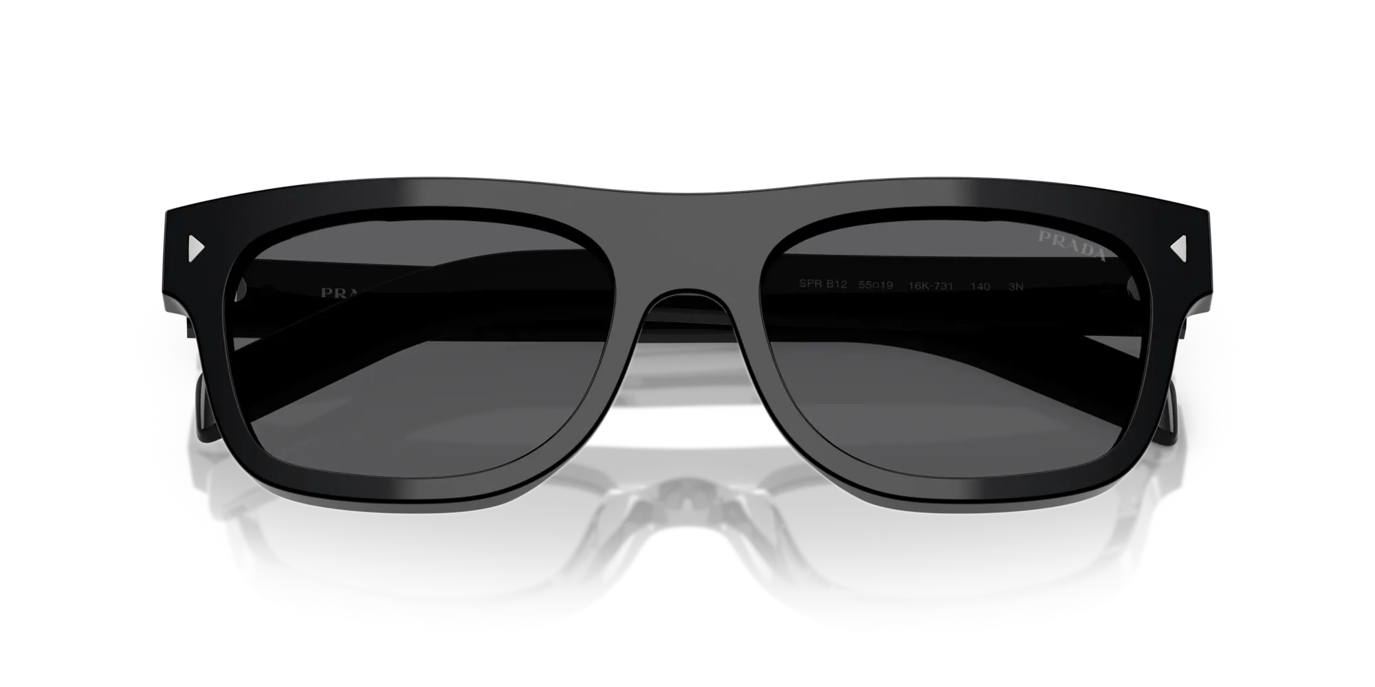 Prada PR B12S 16K731 Occhiali da sole Acetato Nero Grigio Pillow Normale - immagine 2