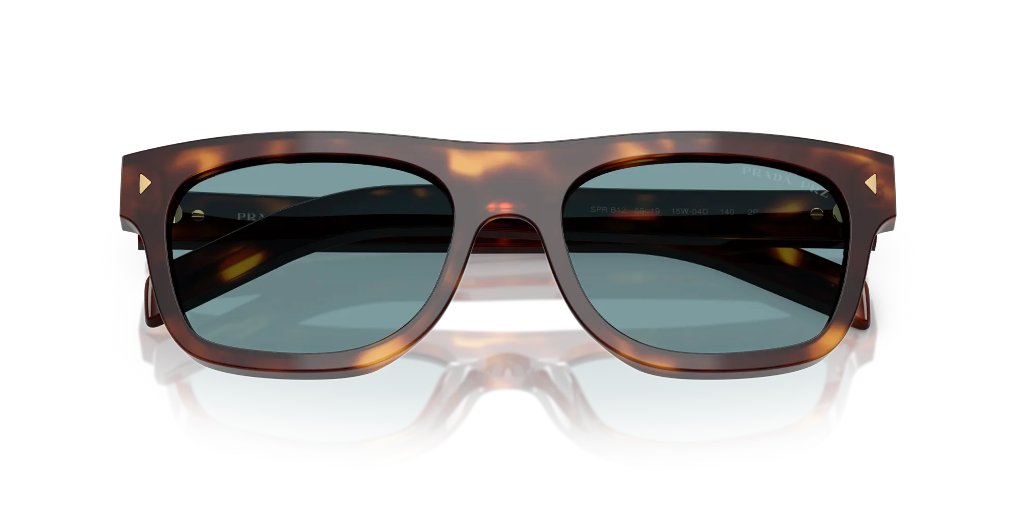 Prada PR B12S 15W04D Occhiali da sole Acetato Tartaruga Verde Pillow Polarizzata - immagine 2