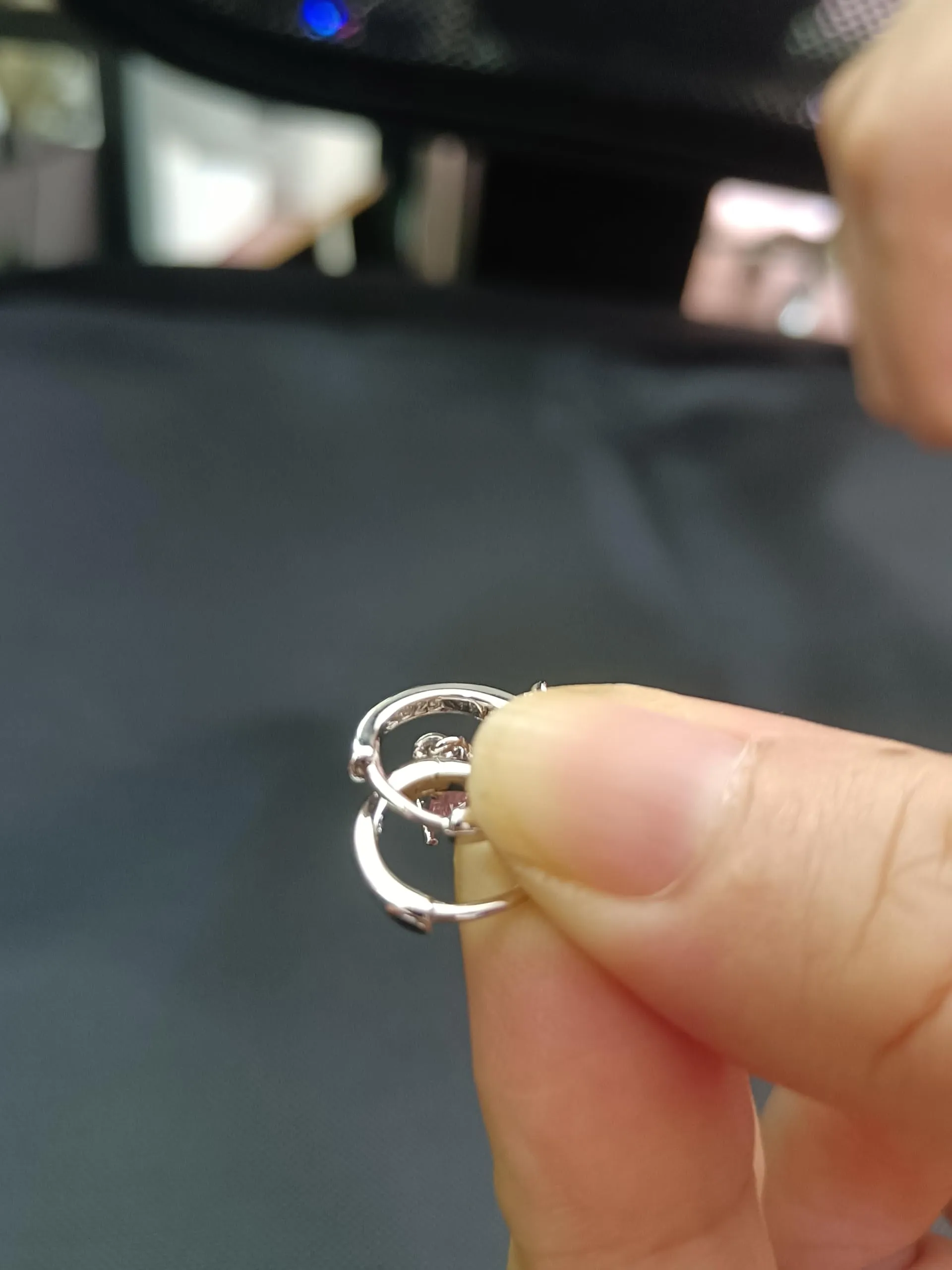 Orecchini creoli in oro da donna con pendente verde, orecchini a cerchio in oro 14 carati, unisex, 2 pezzi, Argento - immagine 9