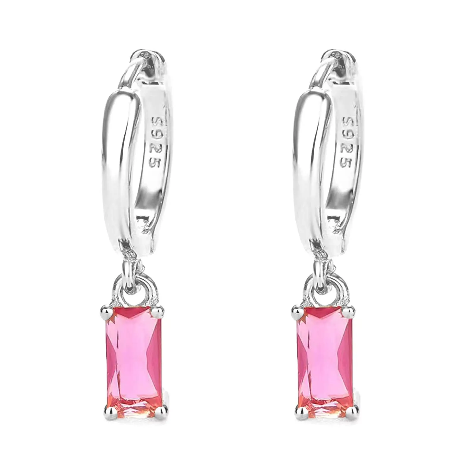 Orecchini Donna Cerchio Oro 14K con Goccia Verde, 2PCS - immagine 1