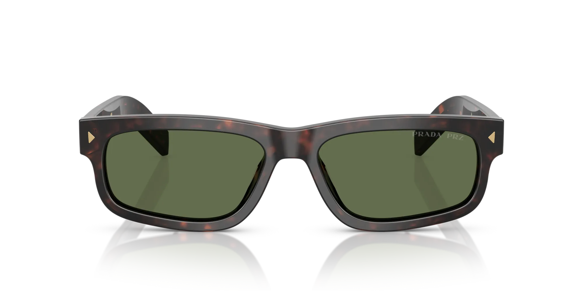 Prada PR B11S 17N20G Occhiali da sole Acetato Tartaruga Verde Squadrata Polarizzata - immagine 3