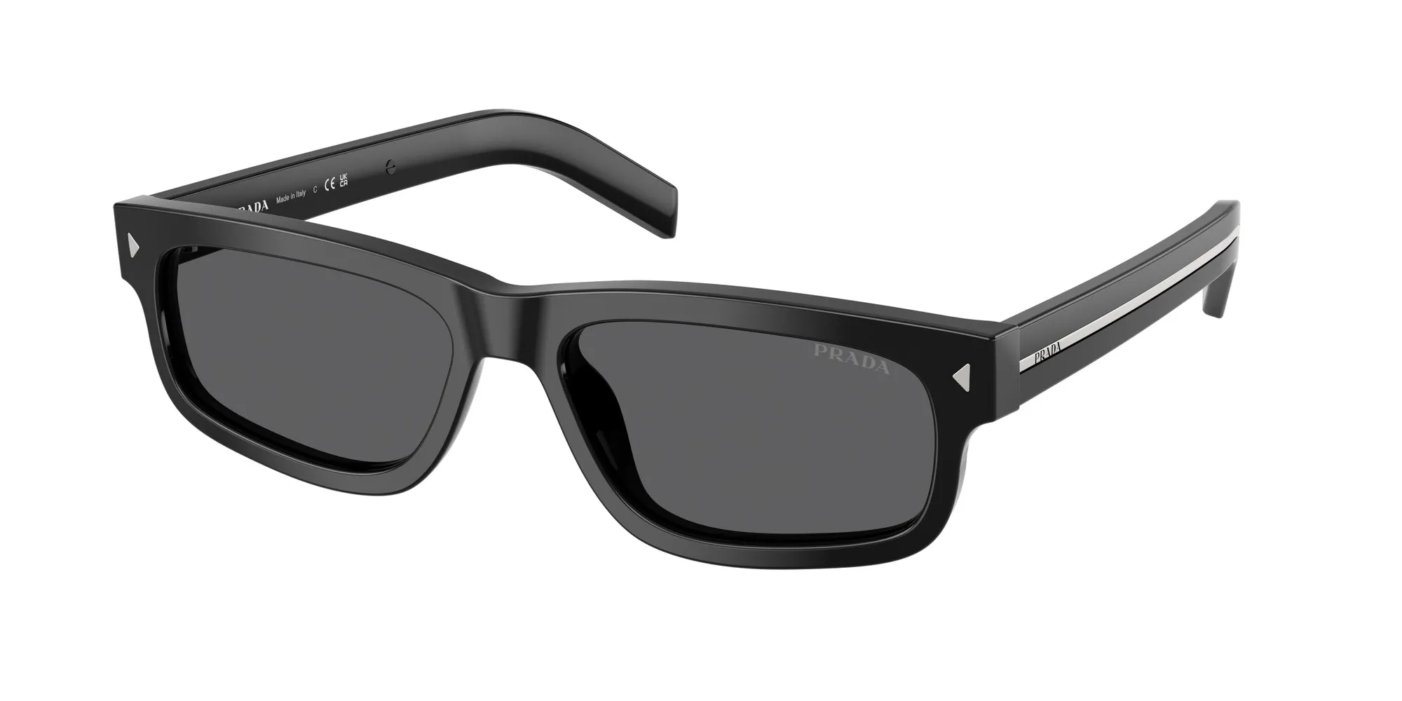 Prada PR B11S 16K731 Occhiali da sole Acetato Nero Grigio Squadrata Normale - immagine 1