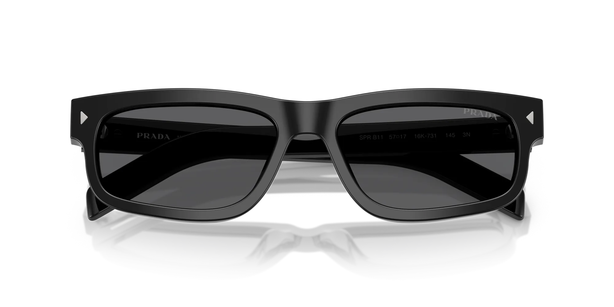 Prada PR B11S 16K731 Occhiali da sole Acetato Nero Grigio Squadrata Normale - immagine 2