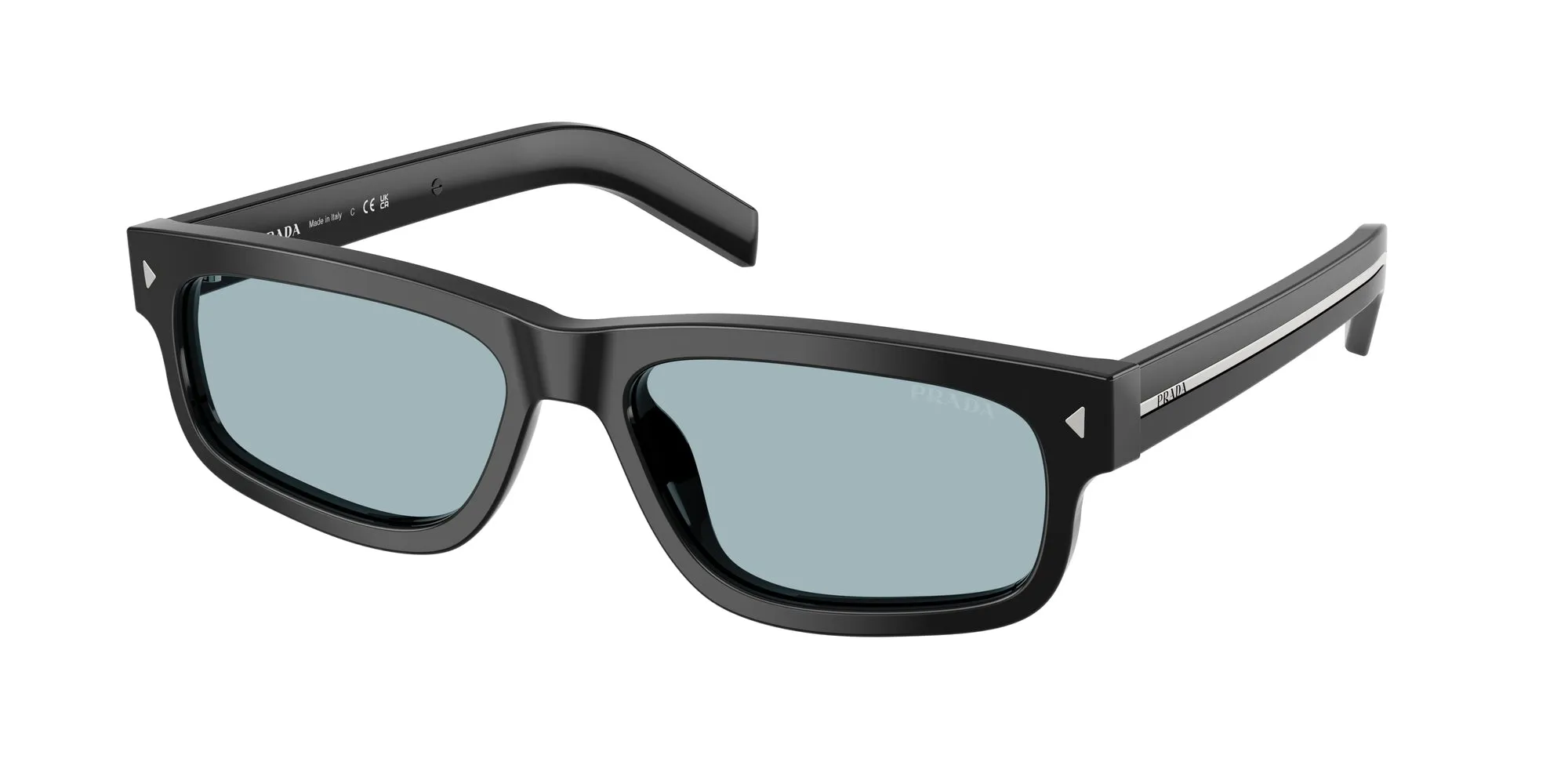 Prada PR B11S 16K60P Occhiali da sole Acetato Nero Blu Squadrata Normale - immagine 1