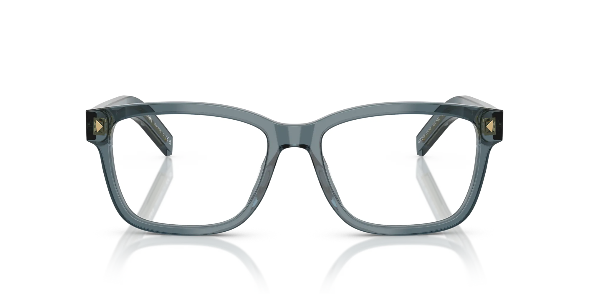 Prada PR B10V 17T1O1 Montature da vista Acetato Blu Squadrata Normale - immagine 3