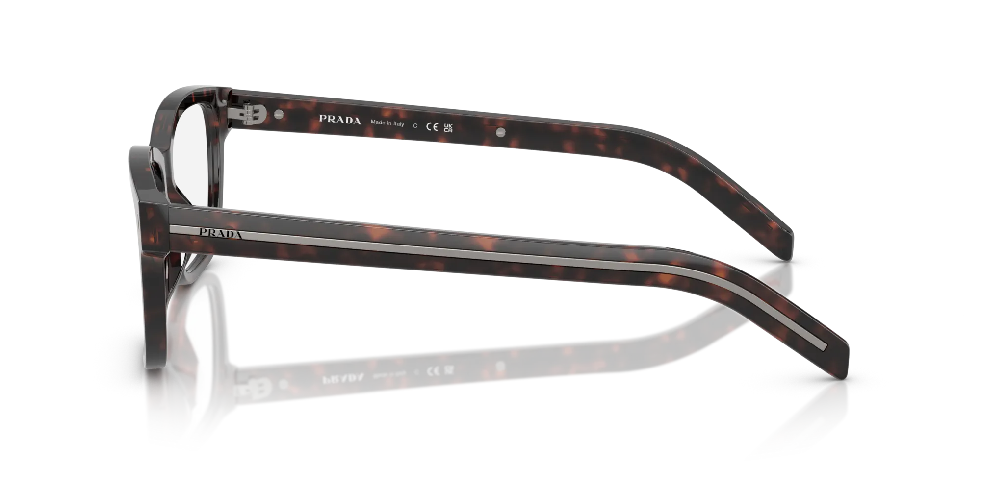 Prada PR B10V 17N1O1 Montature da vista Acetato Tartaruga Squadrata Normale - immagine 4