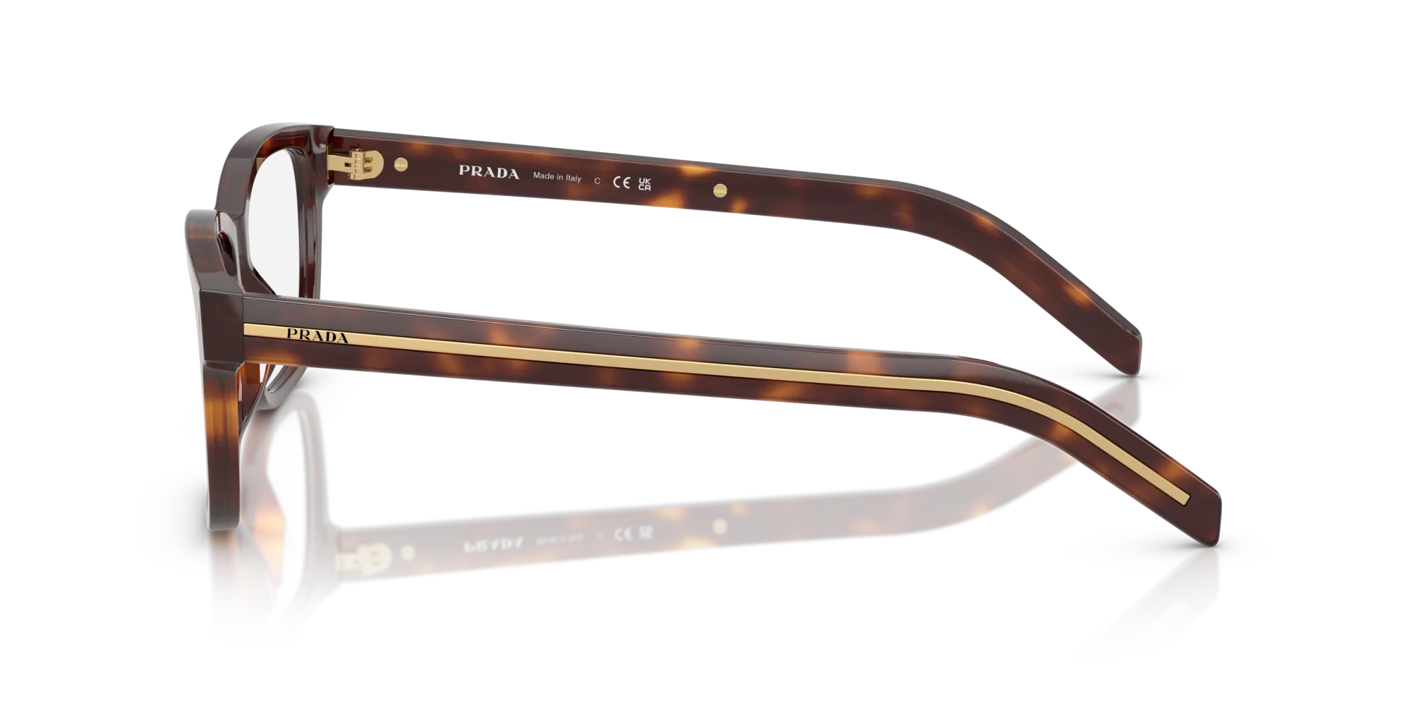 Prada PR B10V 15W1O1 Montature da vista Acetato Tartaruga Squadrata Normale - immagine 4