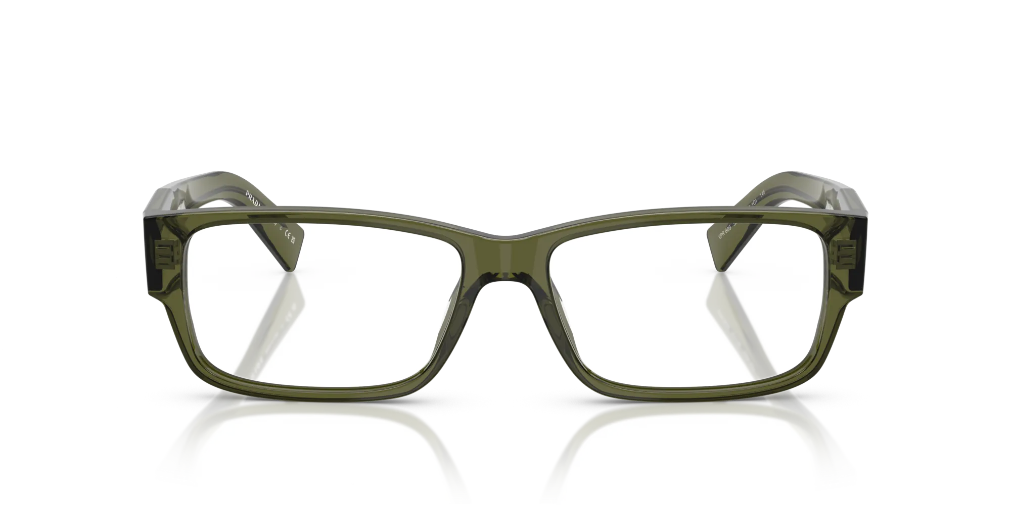 Prada PR B09V 25A1O1 Montature da vista Acetato Verde Squadrata Normale - immagine 3