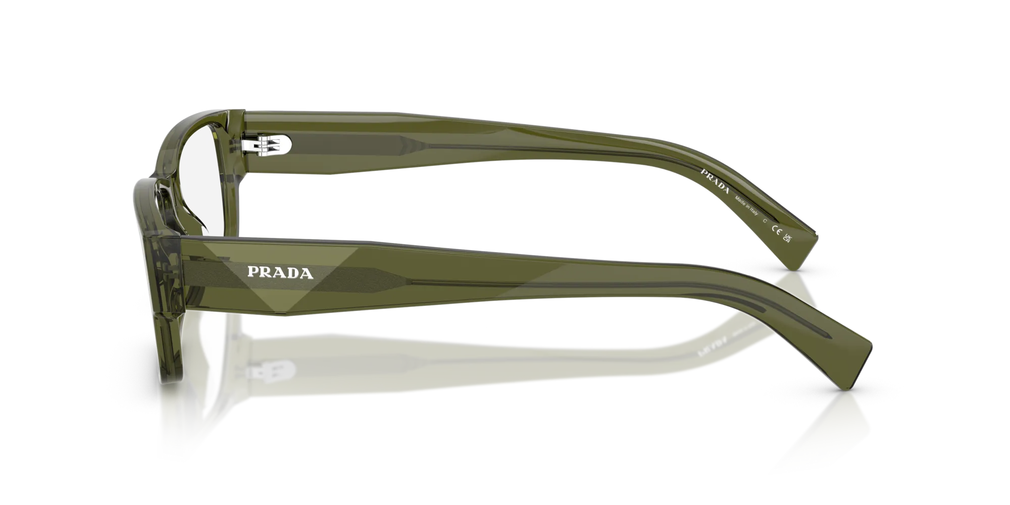 Prada PR B09V 25A1O1 Montature da vista Acetato Verde Squadrata Normale - immagine 4