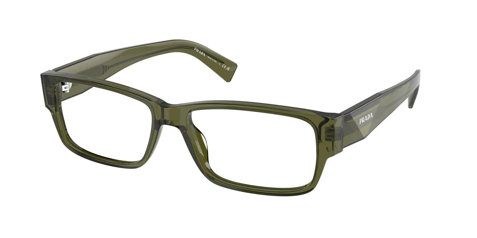 Prada PR B09V 25A1O1 Montature da vista Acetato Verde Squadrata Normale - immagine 1