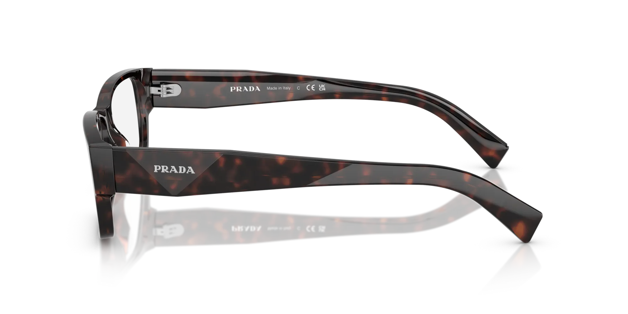 Prada PR B09V 17N1O1 Montature da vista Acetato Tartaruga Squadrata Normale - immagine 4
