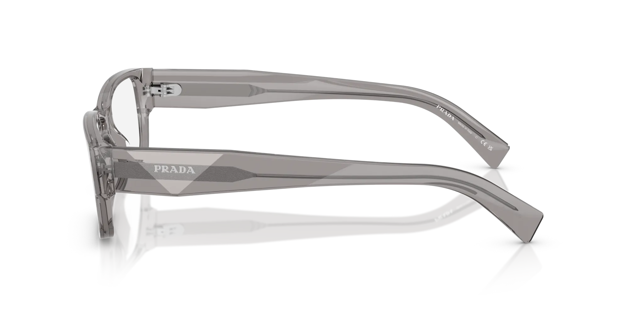 Prada PR B09V 16Z1O1 Montature da vista Acetato Grigio Squadrata Normale - immagine 4