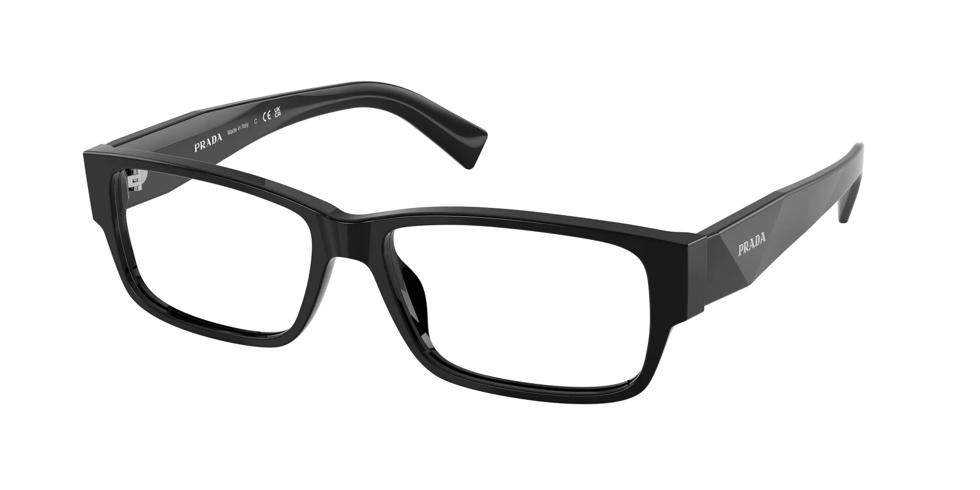 Prada PR B09V 16K1O1 Montature da vista Acetato Nero Squadrata Normale - immagine 1