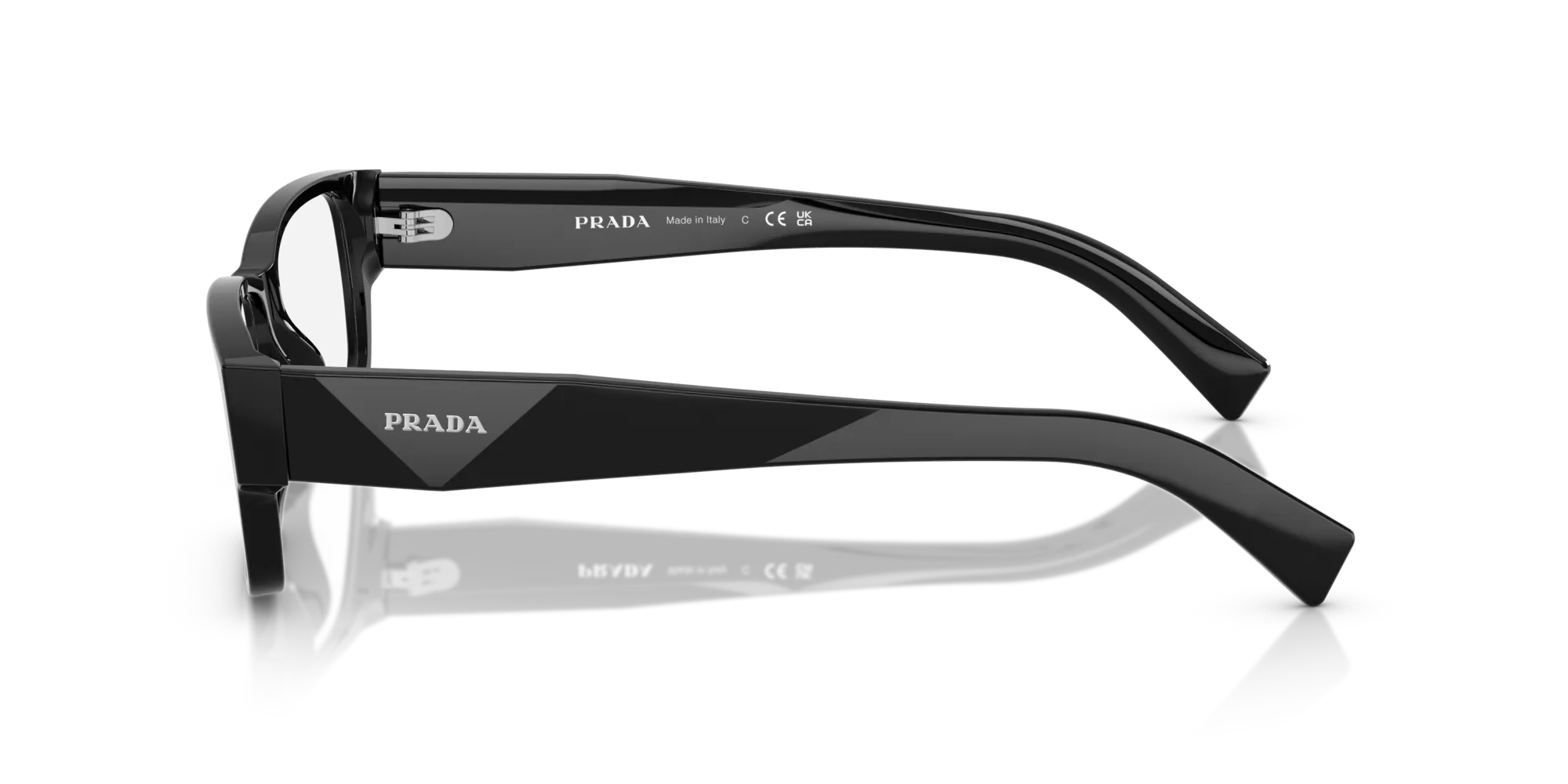 Prada PR B09V 16K1O1 Montature da vista Acetato Nero Squadrata Normale - immagine 4