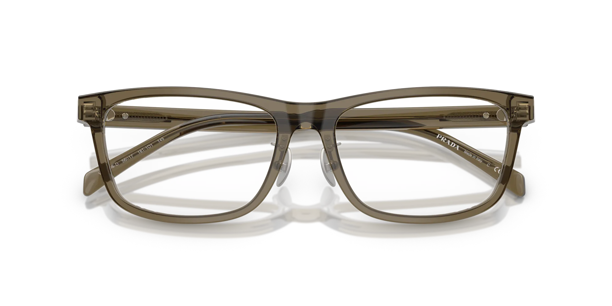 Prada PR B08VD 18T1O1 Montature da vista Acetato Marrone Squadrata Normale - immagine 2