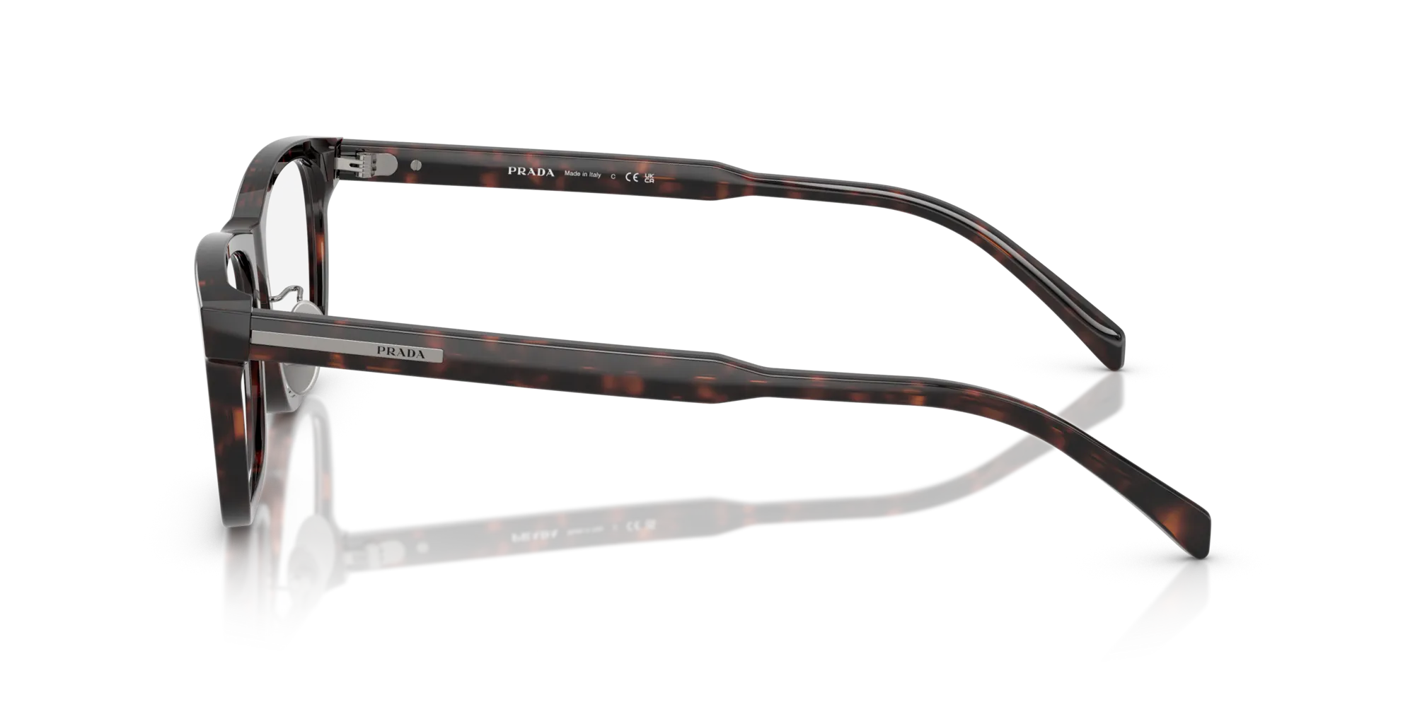 Prada PR B08VD 17N1O1 Montature da vista Acetato Tartaruga Squadrata Normale - immagine 4