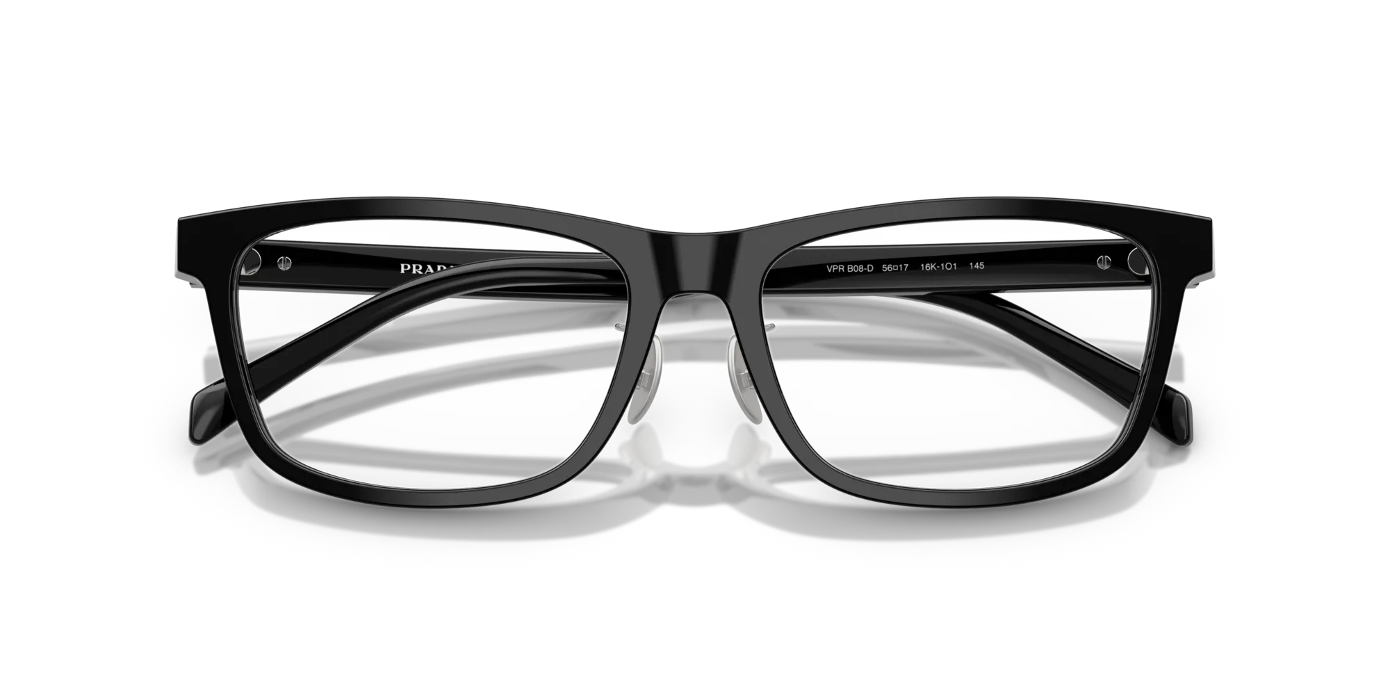 Prada PR B08VD 16K1O1 Montature da vista Acetato Nero Squadrata Normale - immagine 2