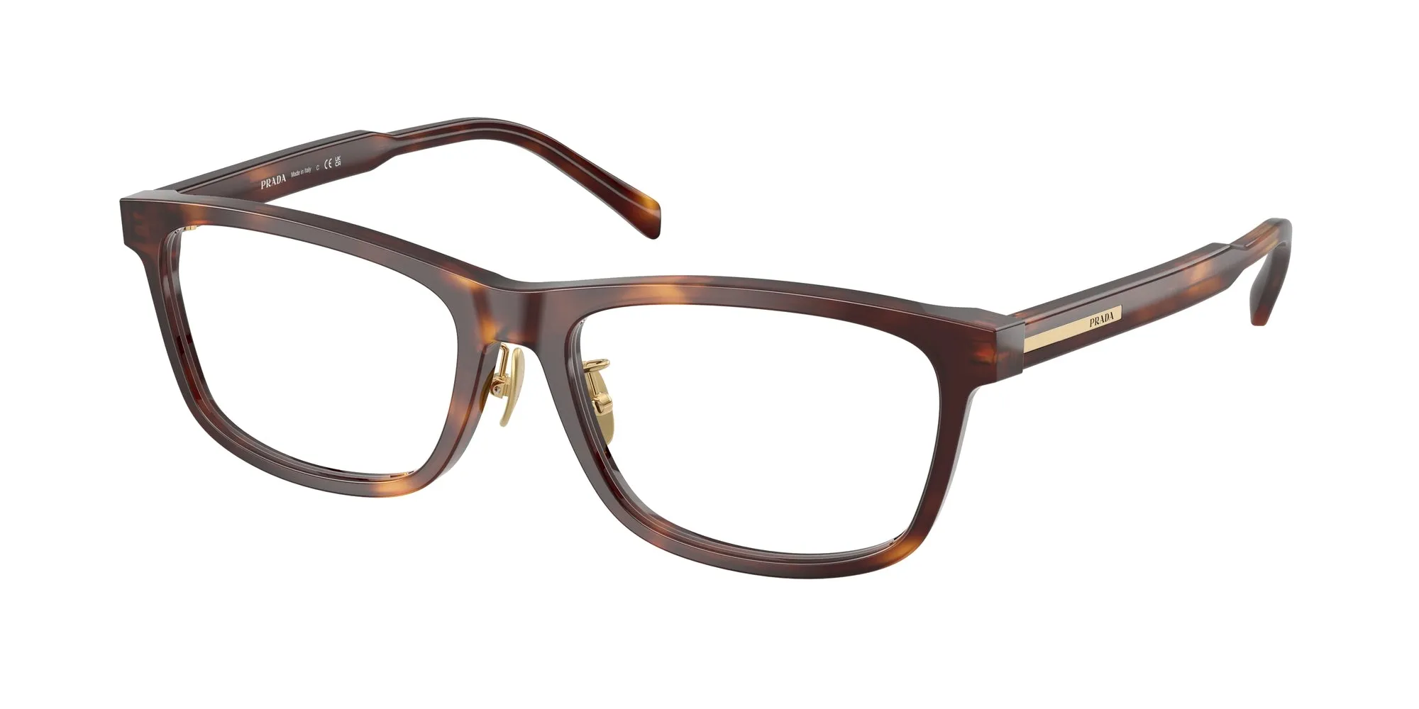 Prada PR B08VD 15W1O1 Montature da vista Acetato Tartaruga Squadrata Normale - immagine 1