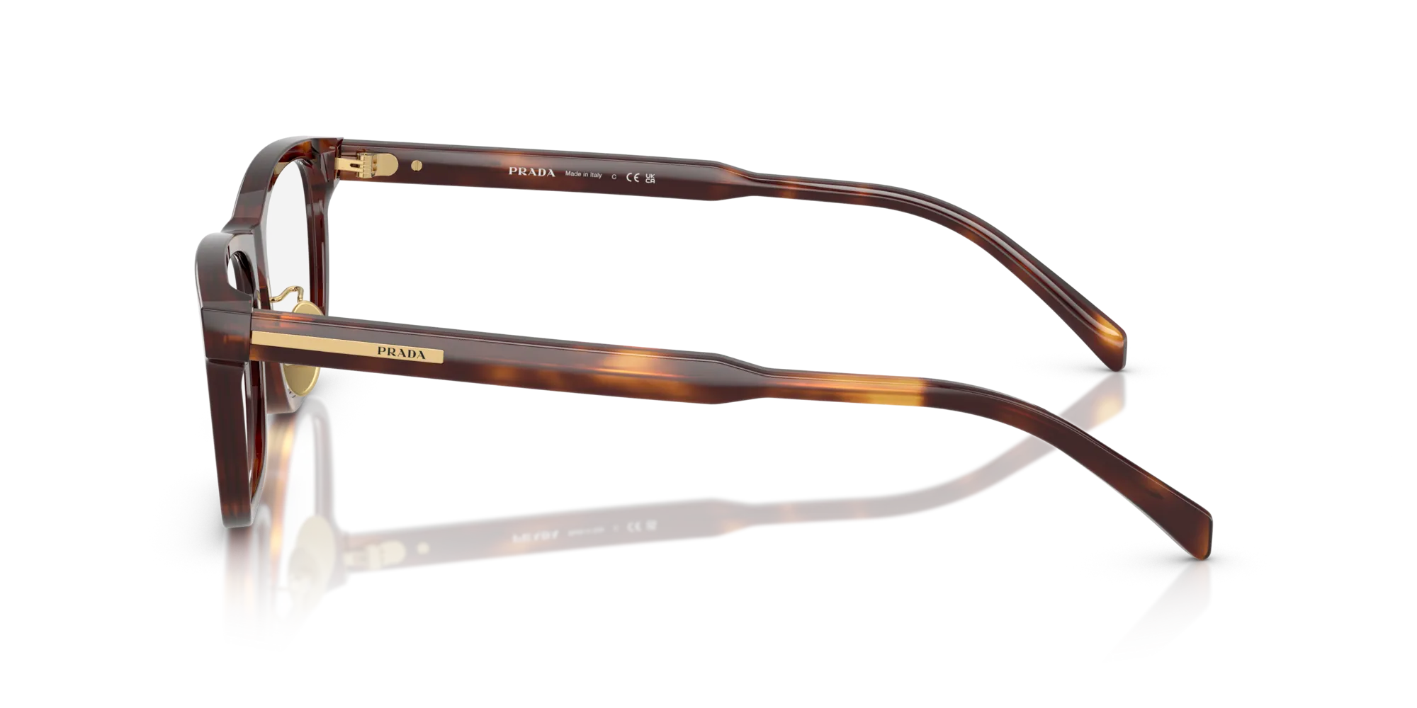 Prada PR B08VD 15W1O1 Montature da vista Acetato Tartaruga Squadrata Normale - immagine 4