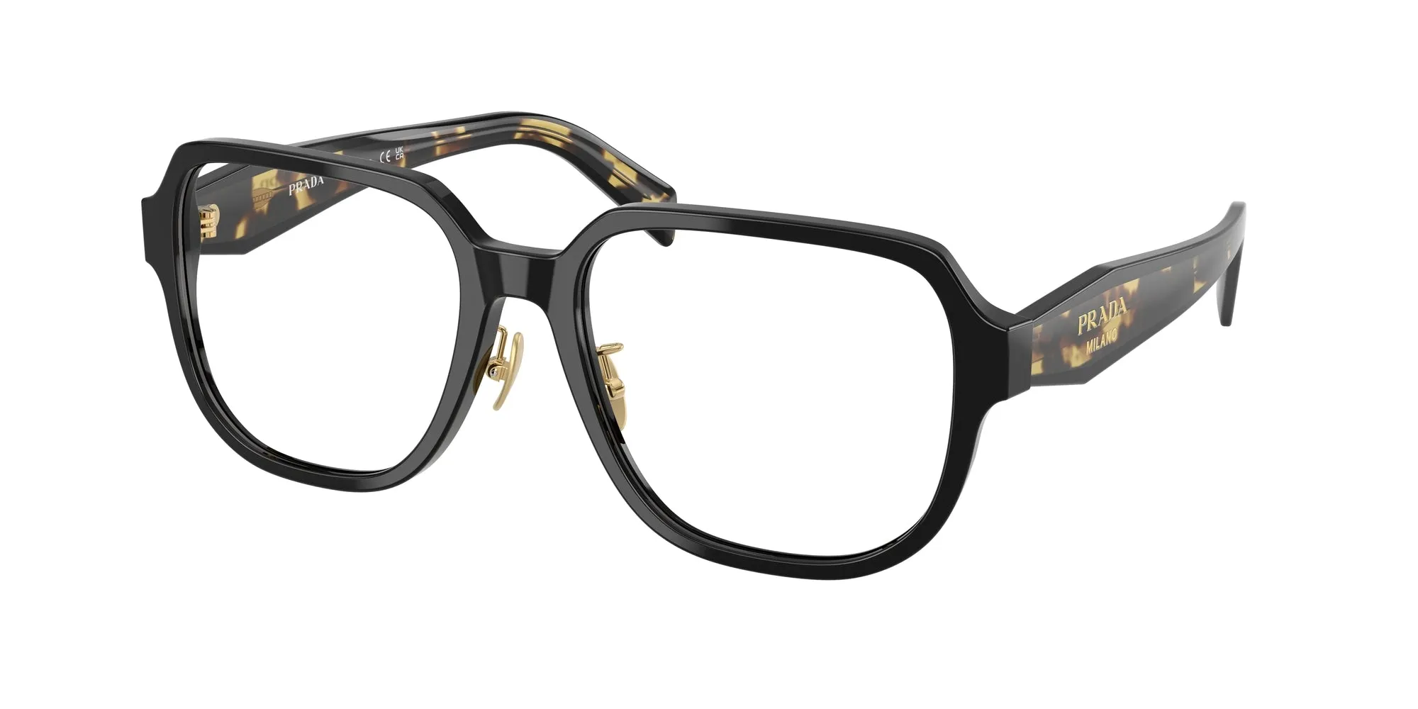 Prada PR B07VD 3891O1 Montature da vista Acetato Nero Pillow Normale - immagine 1