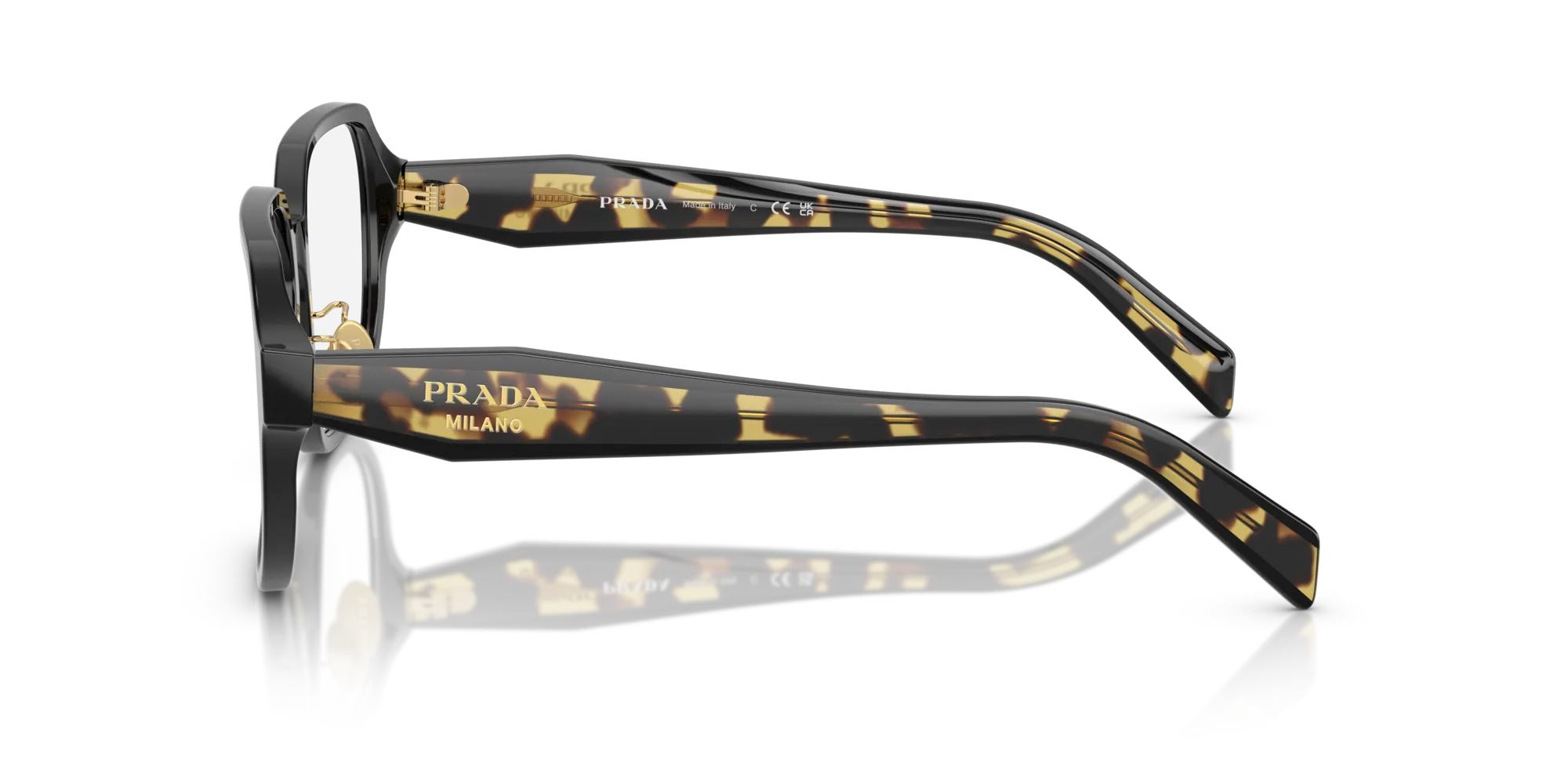Prada PR B07VD 3891O1 Montature da vista Acetato Nero Pillow Normale - immagine 4