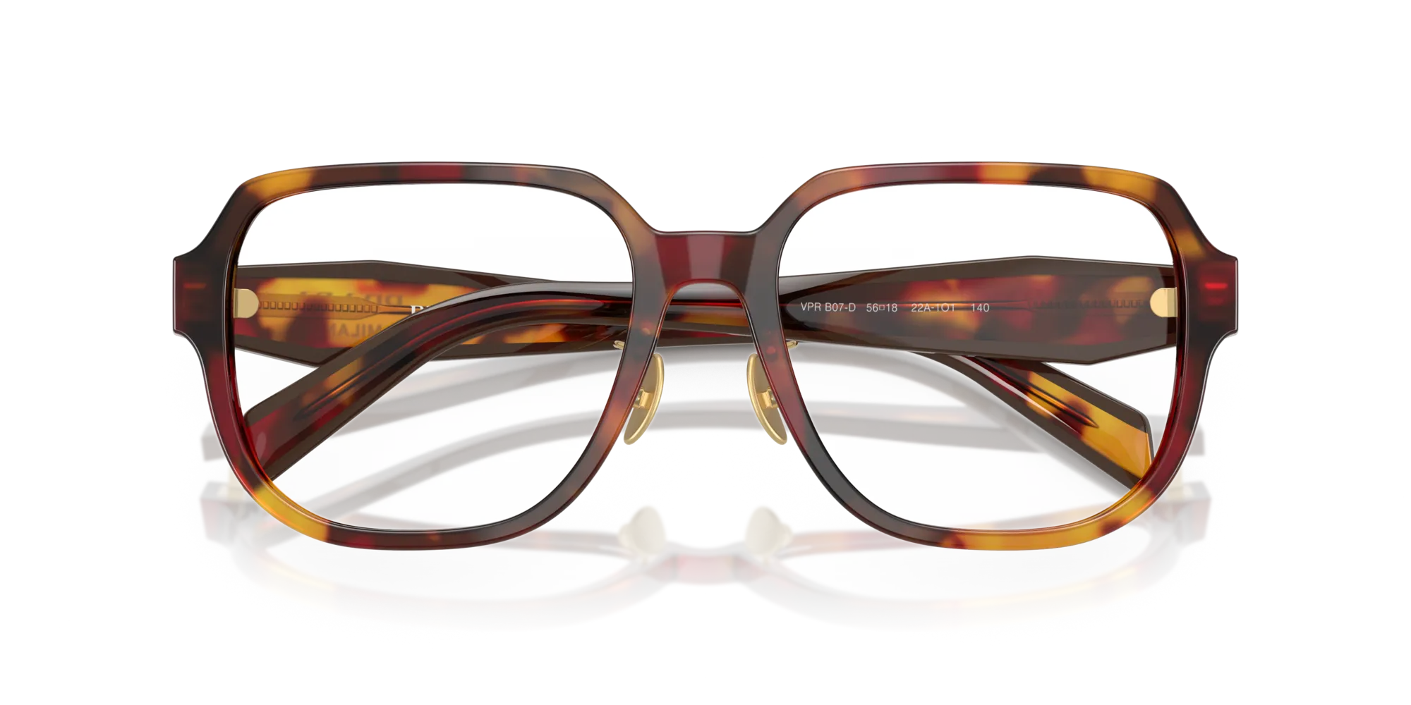 Prada PR B07VD 22A1O1 Montature da vista Acetato Havana Pillow Normale - immagine 2