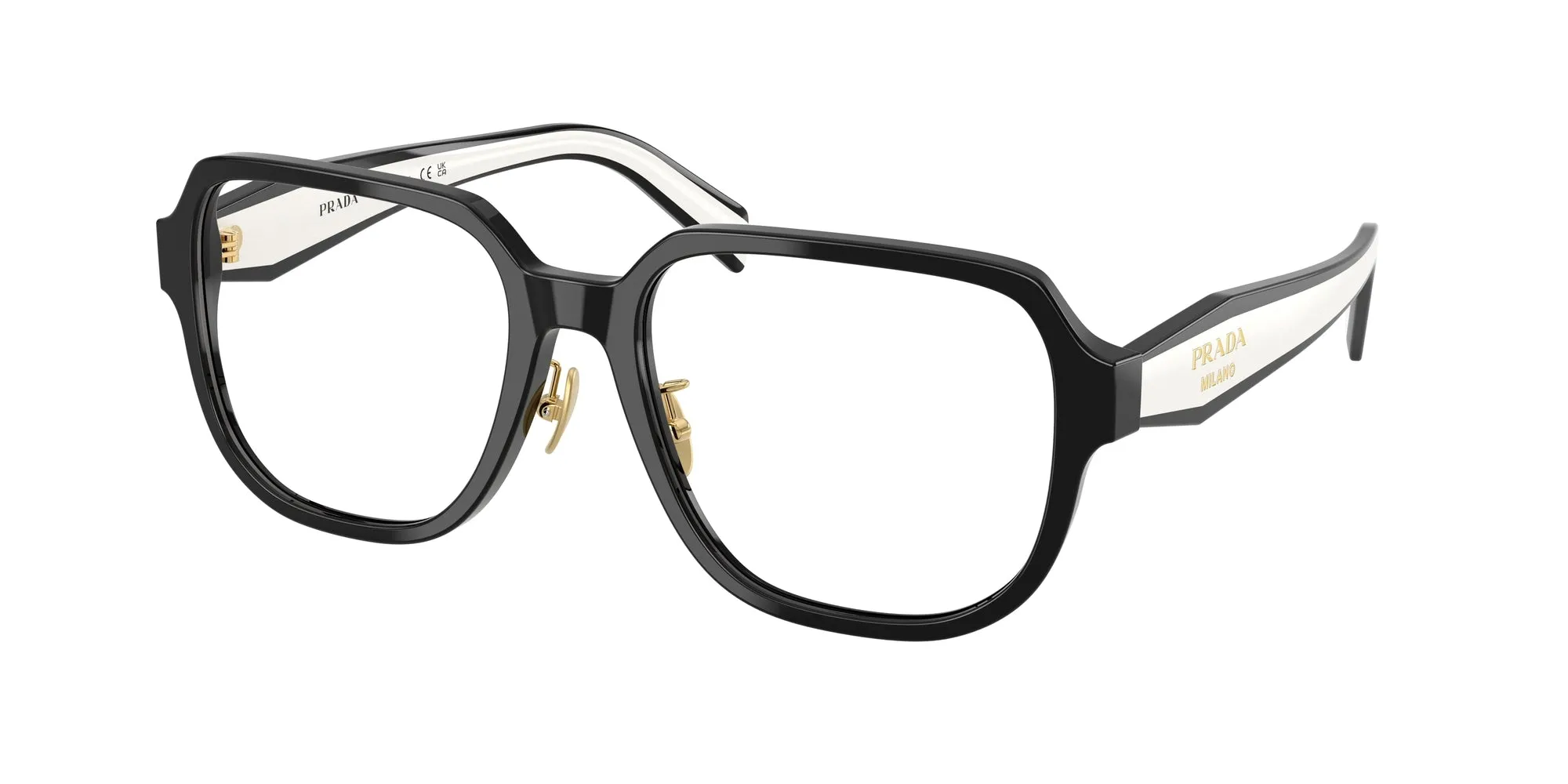 Prada PR B07VD 16K1O1 Montature da vista Acetato Nero Pillow Normale - immagine 1
