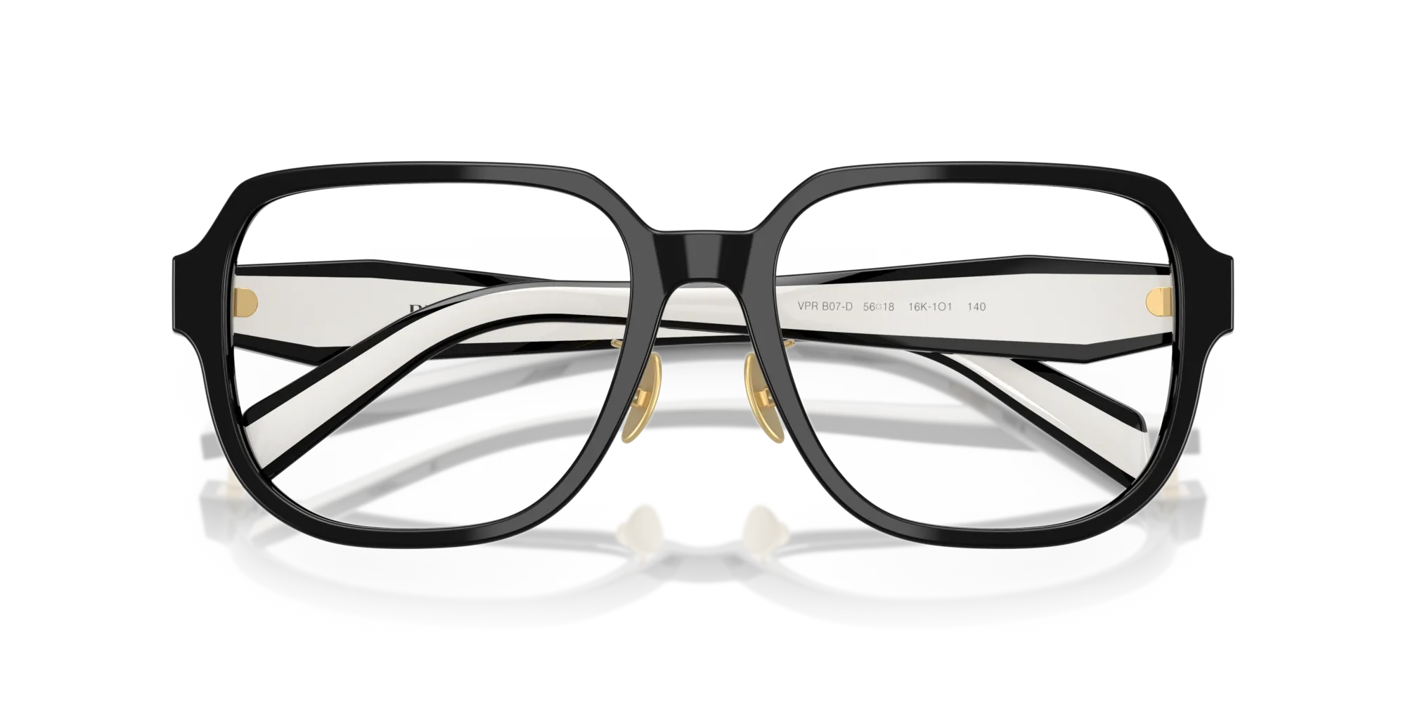 Prada PR B07VD 16K1O1 Montature da vista Acetato Nero Pillow Normale - immagine 2