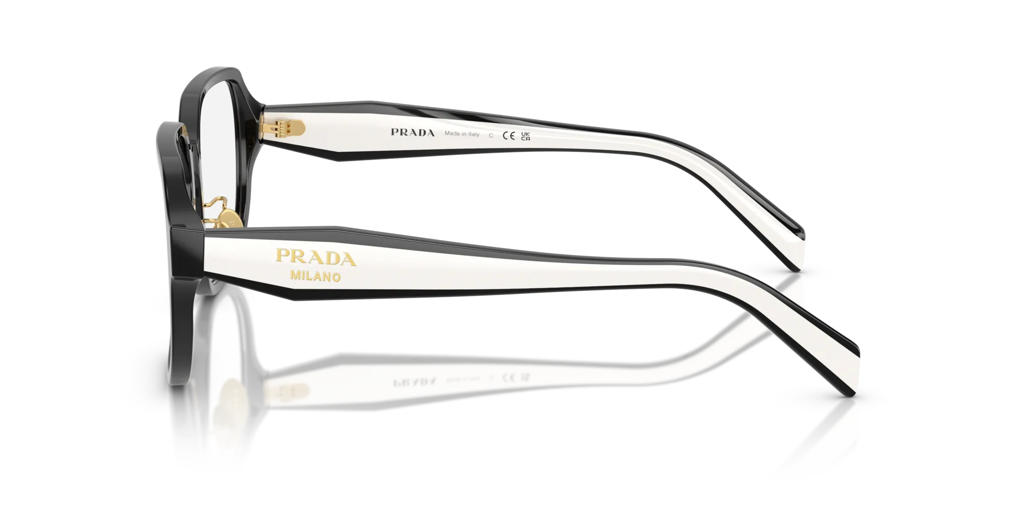 Prada PR B07VD 16K1O1 Montature da vista Acetato Nero Pillow Normale - immagine 4