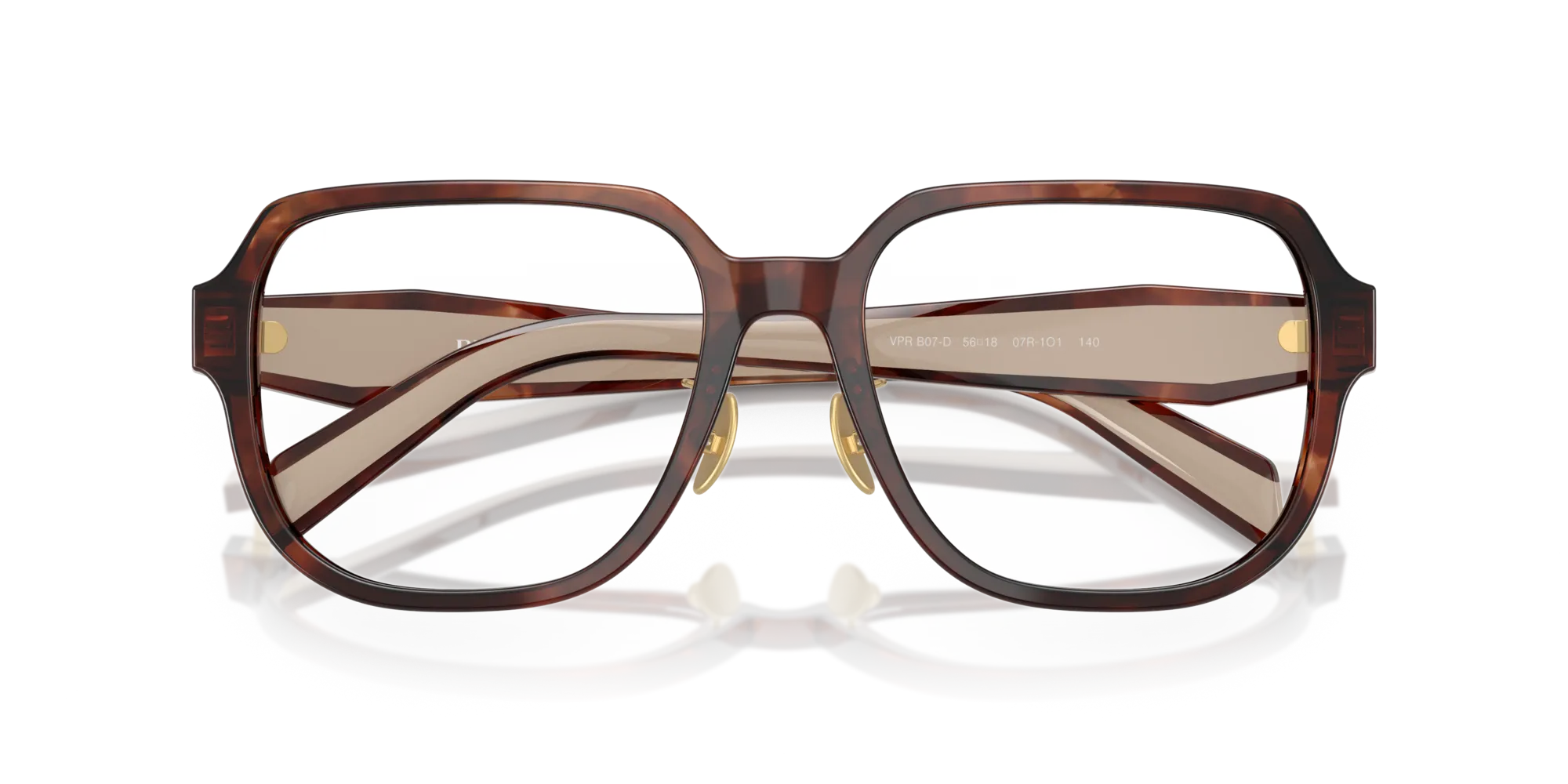 Prada PR B07VD 07R1O1 Montature da vista Acetato Marrone Pillow Normale - immagine 2