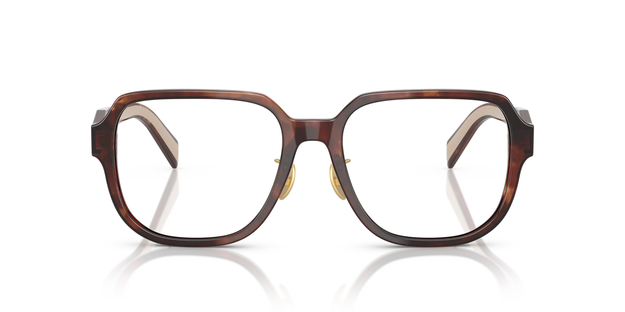 Prada PR B07VD 07R1O1 Montature da vista Acetato Marrone Pillow Normale - immagine 3