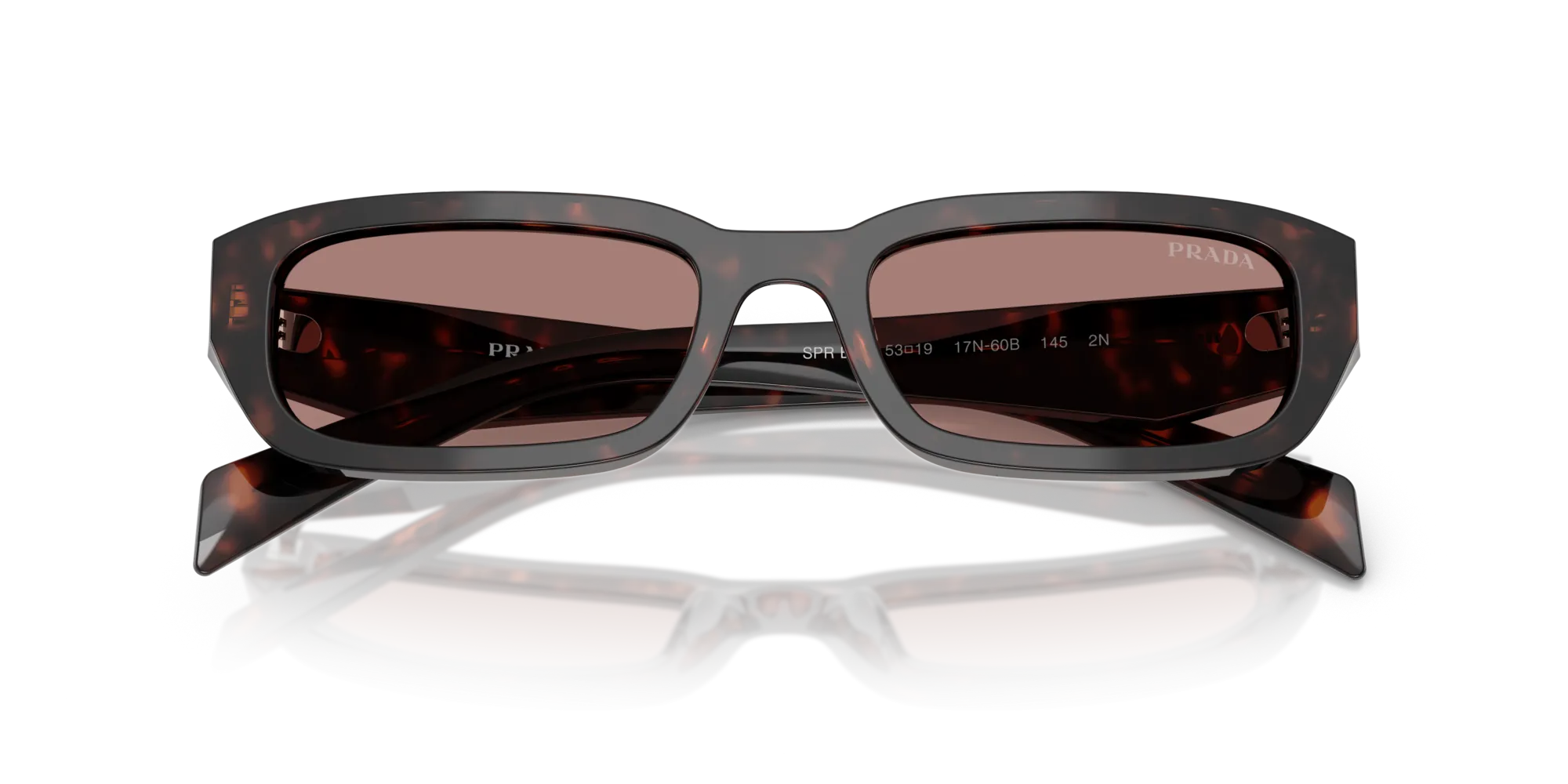 Prada PR B06S 17N60B Occhiali da sole Acetato Tartaruga Marrone Squadrata Normale - immagine 2