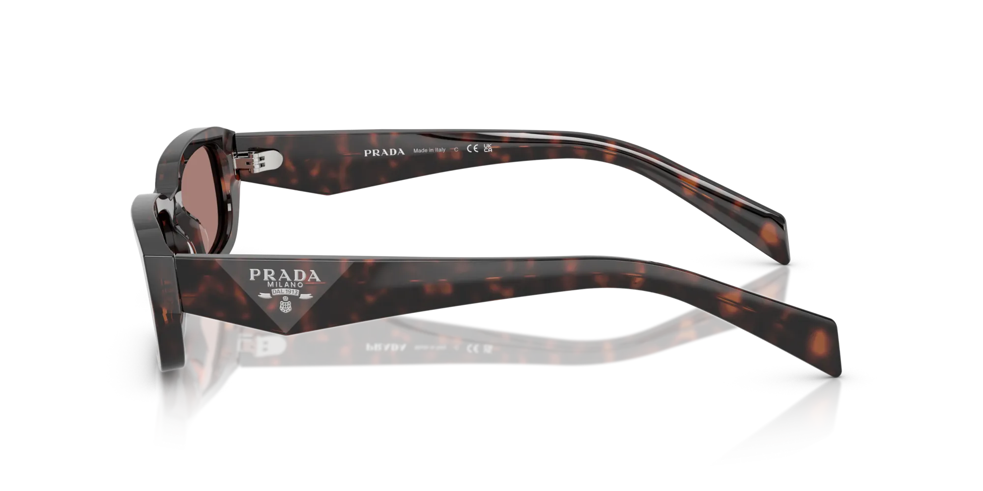 Prada PR B06S 17N60B Occhiali da sole Acetato Tartaruga Marrone Squadrata Normale - immagine 4