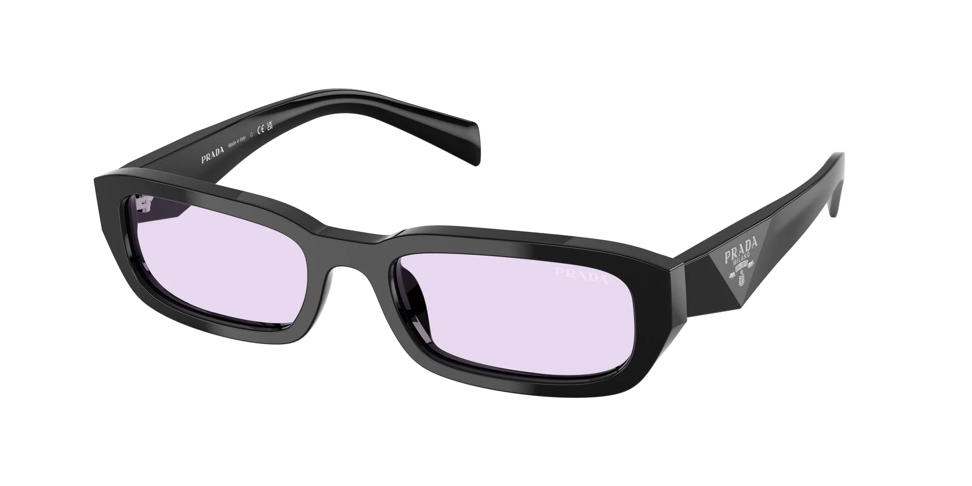 Prada PR B06S 16K40J Occhiali da sole Acetato Nero Viola Squadrata Normale - immagine 1