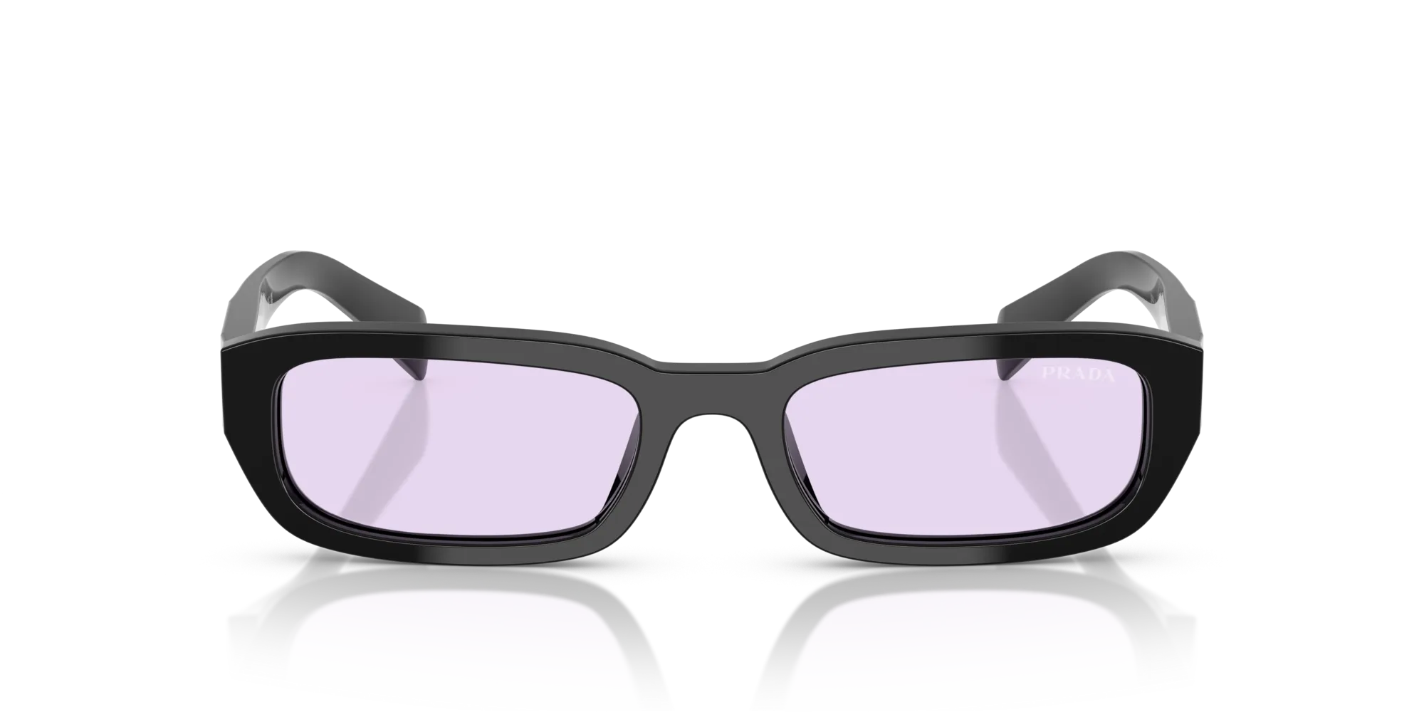 Prada PR B06S 16K40J Occhiali da sole Acetato Nero Viola Squadrata Normale - immagine 3
