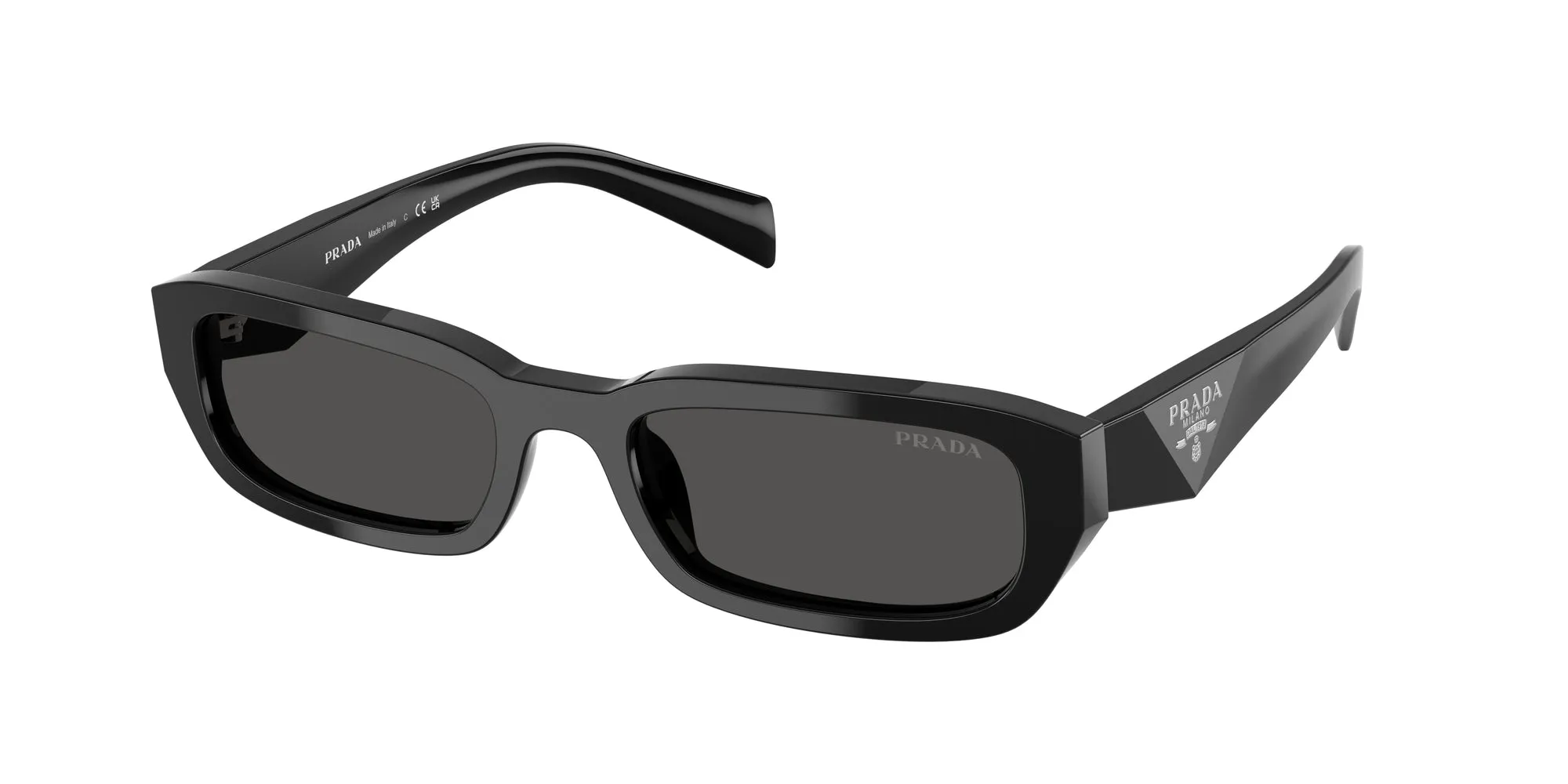Prada PR B06S 16K08Z Occhiali da sole Acetato Nero Grigio Squadrata Normale - immagine 1