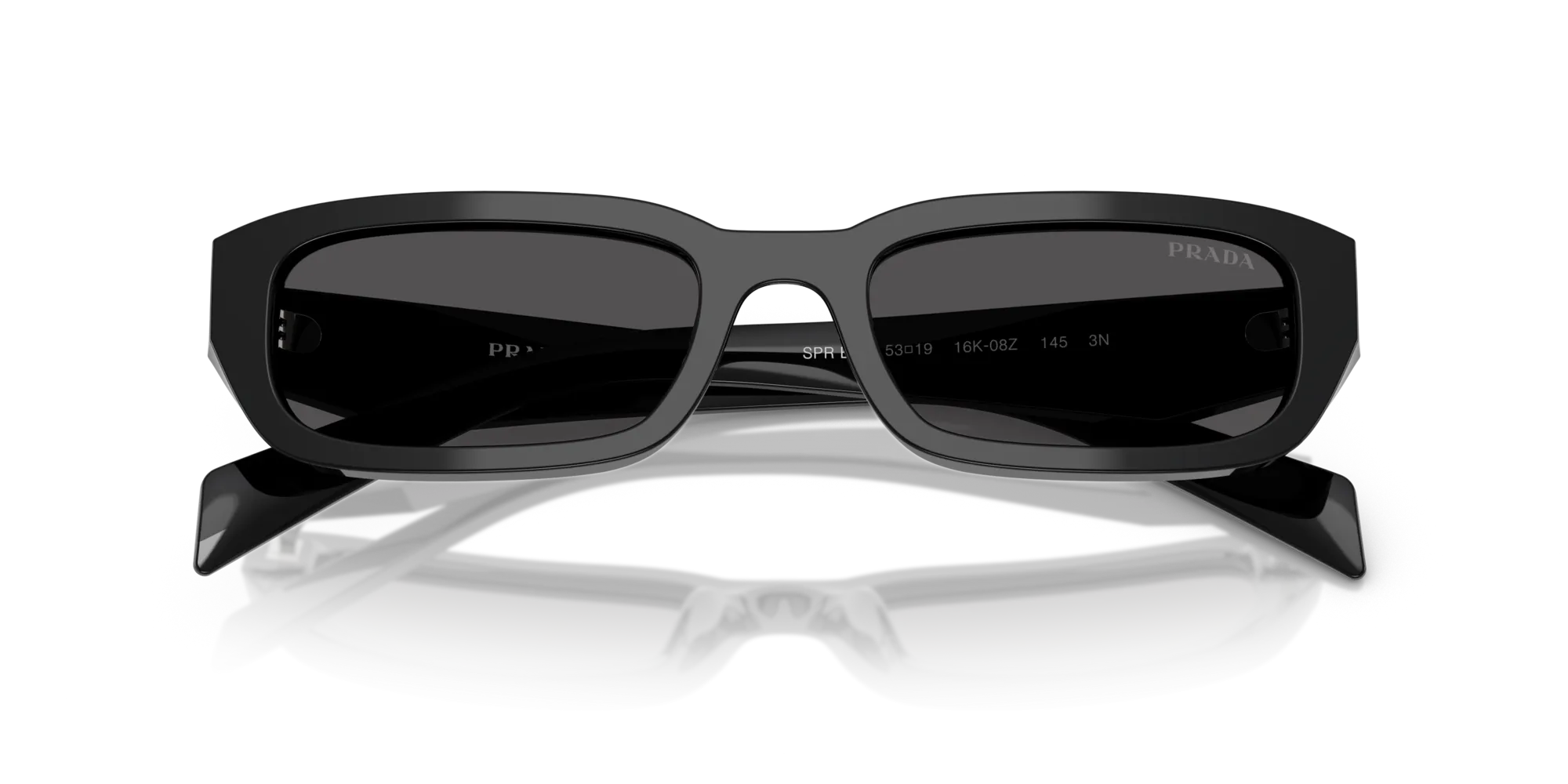 Prada PR B06S 16K08Z Occhiali da sole Acetato Nero Grigio Squadrata Normale - immagine 2