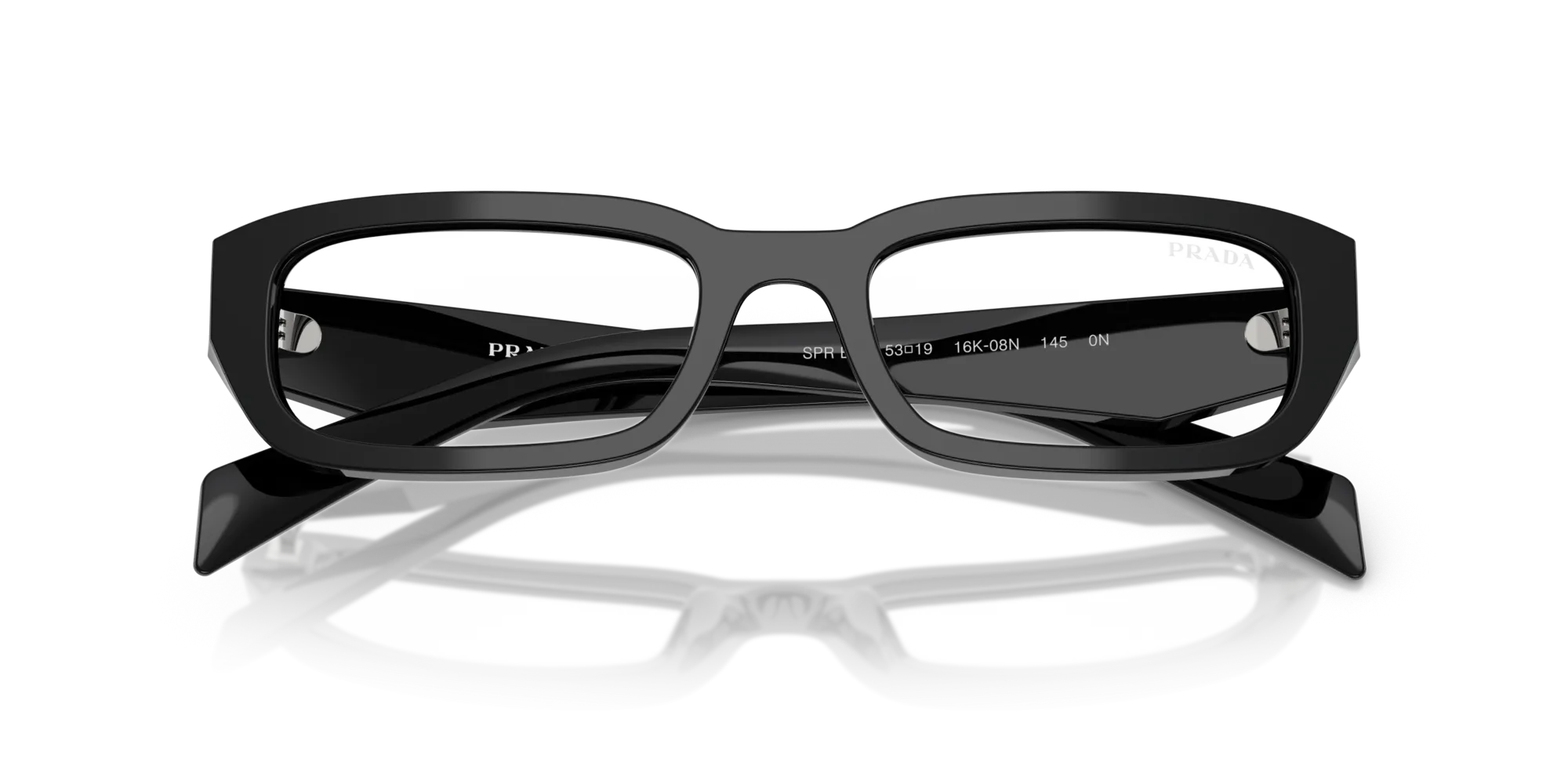 Prada PR B06S 16K08N Occhiali da sole Acetato Nero Trasparente Squadrata Normale - immagine 2