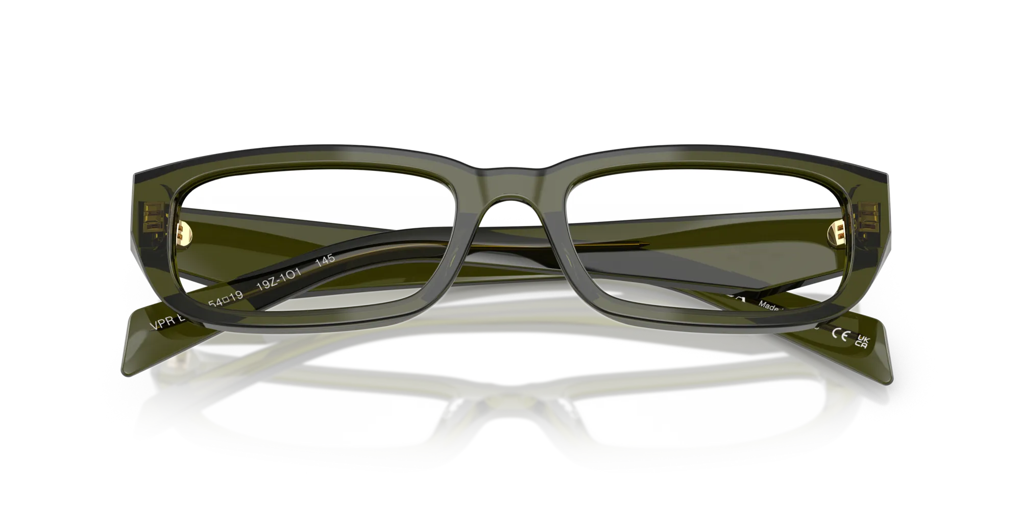 Prada PR B05V 19Z1O1 Montature da vista Acetato Verde Squadrata Normale - immagine 2