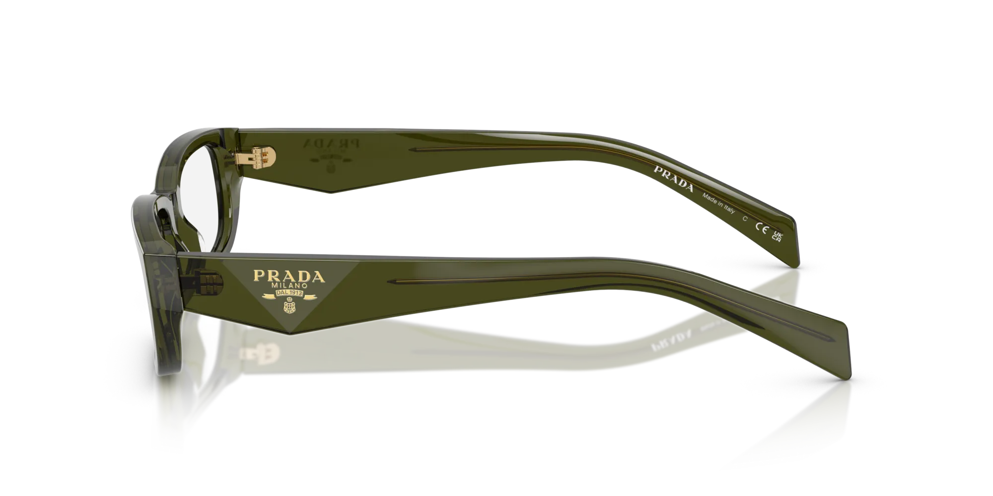 Prada PR B05V 19Z1O1 Montature da vista Acetato Verde Squadrata Normale - immagine 4