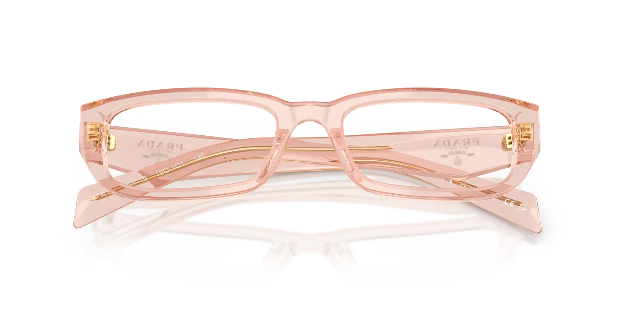 Prada PR B05V 19Q1O1 Montature da vista Acetato Rosa Squadrata Normale - immagine 2