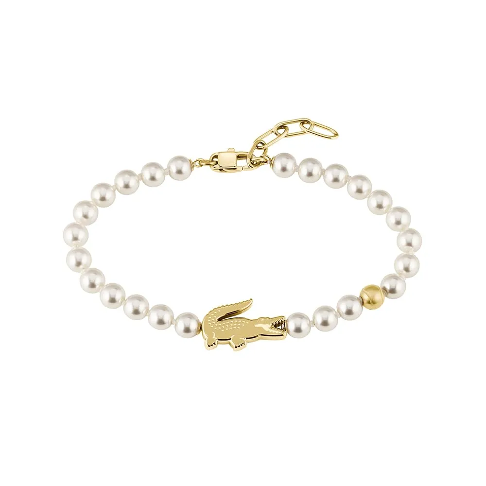 Lacoste Collana, Bracciale e Orecchini in Faux Perle Per Uomo e Donna Collezione MATCHPOINT con Charms Diversi color Oro Giallo - immagine 1