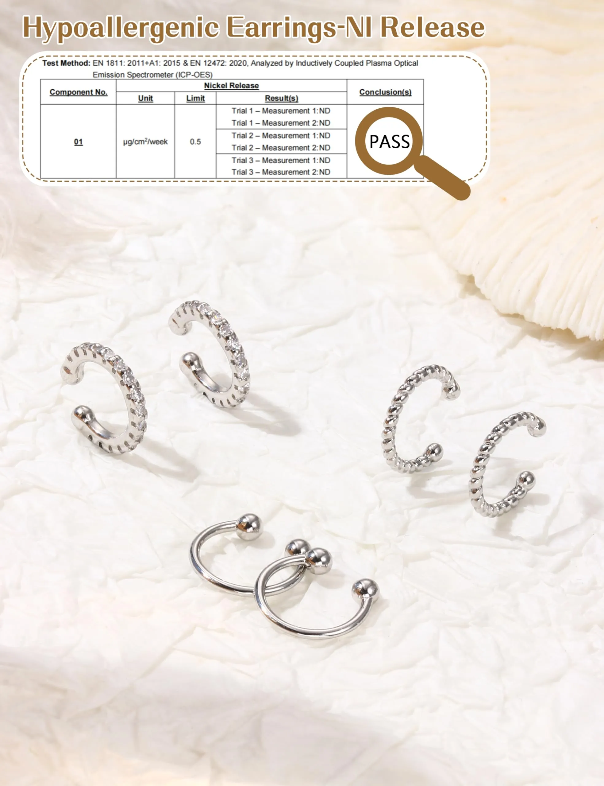 Chriscoco Ear Cuff Orecchini Donna Orecchini Senza Buco Earcuff Dorati - immagine 6