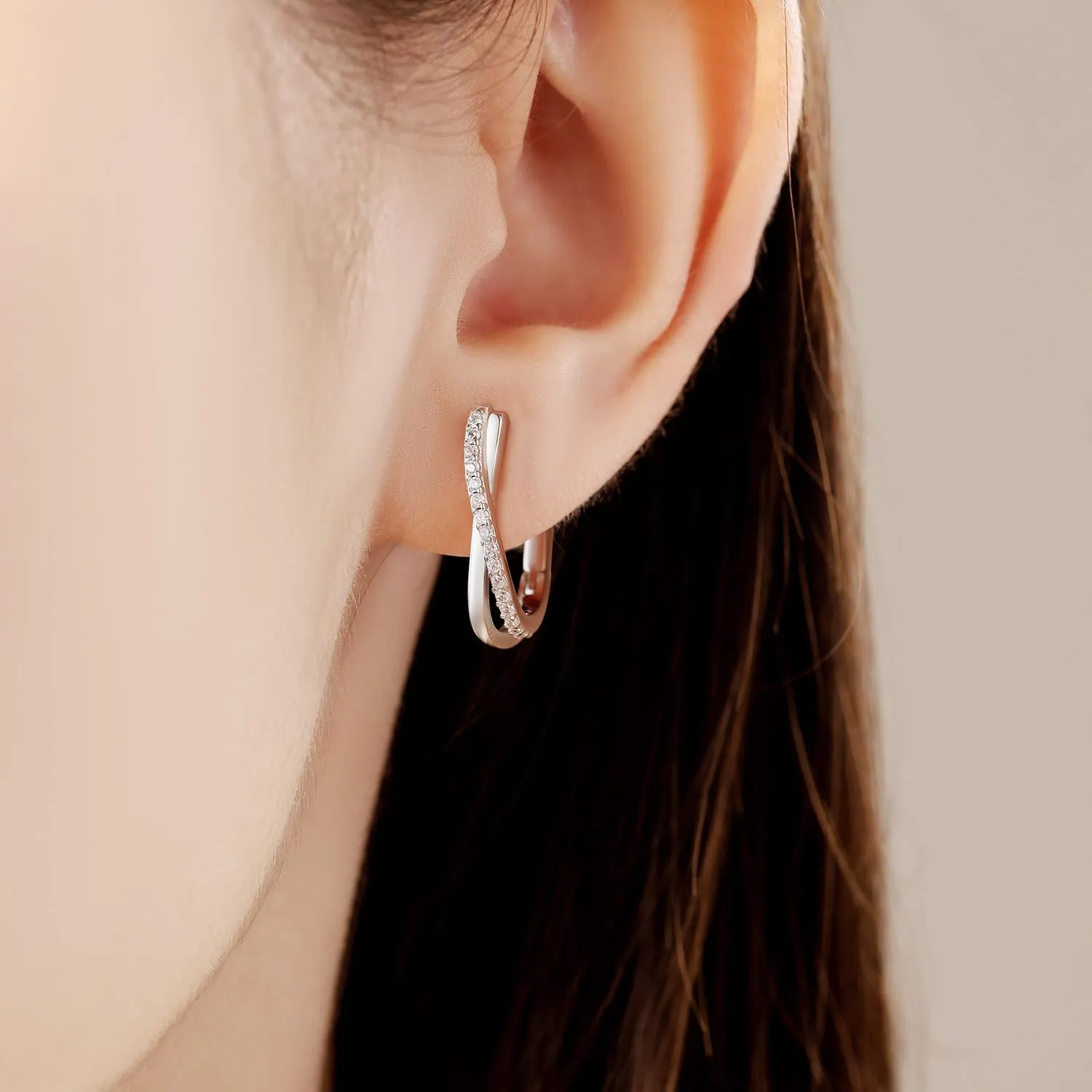 CYMYSS Orecchini Donna Argento 925 Orecchini Argento 925 a cerchio per uomini e donne Orecchini Anallergici Donna Orecchini a Cerchio Regali per Signore - immagine 2