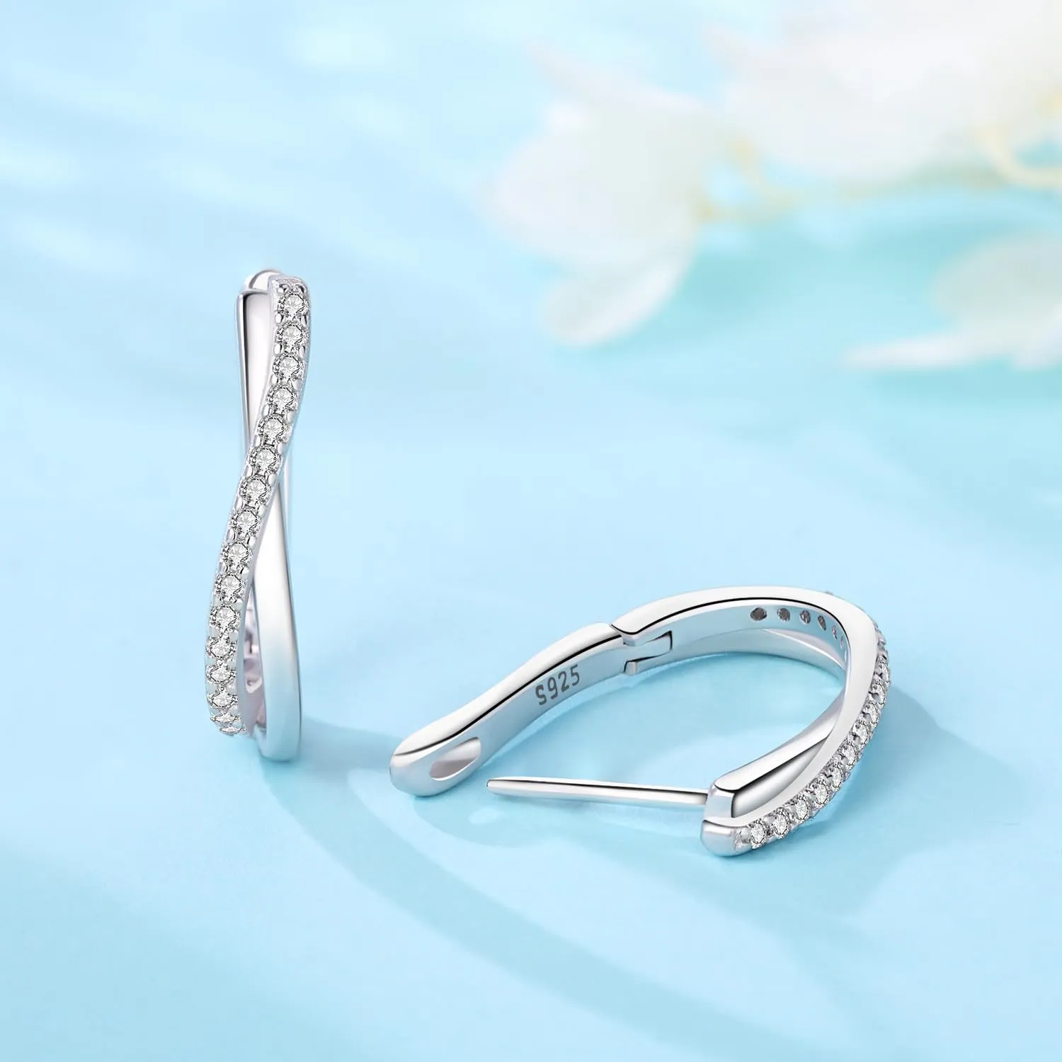 CYMYSS Orecchini Donna Argento 925 Orecchini Argento 925 a cerchio per uomini e donne Orecchini Anallergici Donna Orecchini a Cerchio Regali per Signore - immagine 5