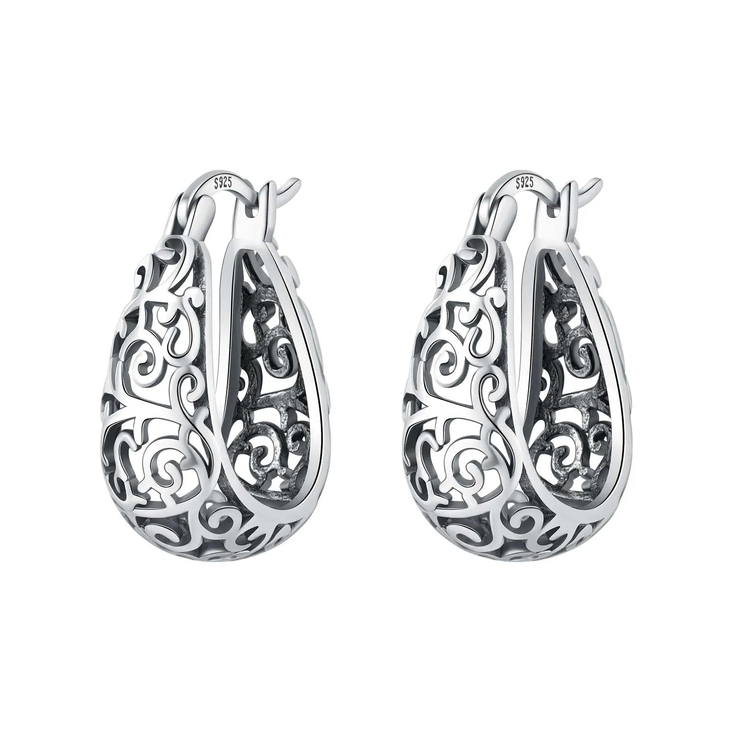 CYMYSS Orecchini Donna Argento 925 Orecchini Argento 925 a cerchio per uomini e donne Orecchini Anallergici Donna Orecchini a Cerchio Regali per Signore - immagine 1