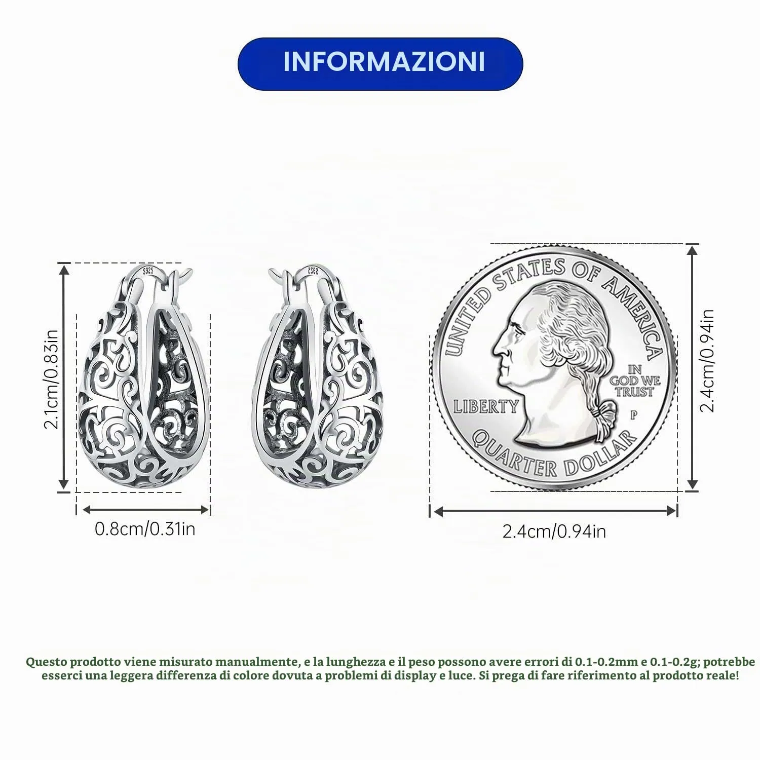 CYMYSS Orecchini Donna Argento 925 Orecchini Argento 925 a cerchio per uomini e donne Orecchini Anallergici Donna Orecchini a Cerchio Regali per Signore - immagine 3