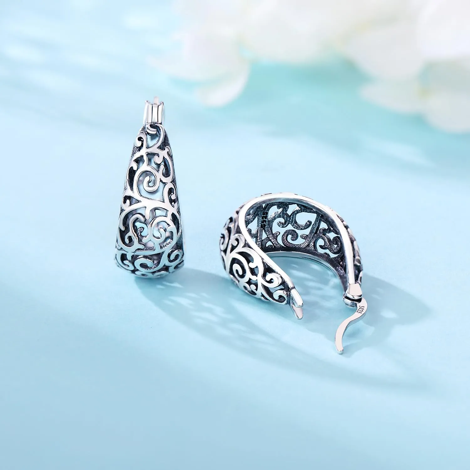 CYMYSS Orecchini Donna Argento 925 Orecchini Argento 925 a cerchio per uomini e donne Orecchini Anallergici Donna Orecchini a Cerchio Regali per Signore - immagine 4