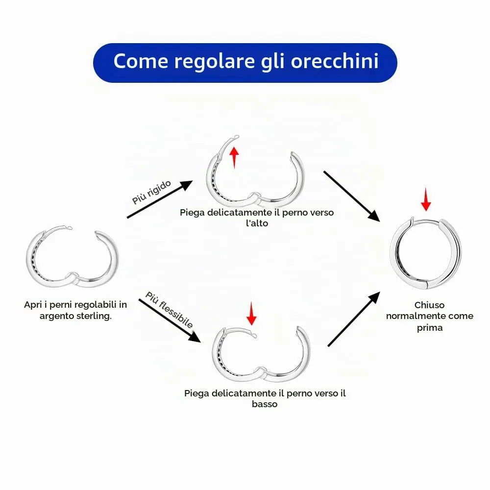 CYMYSS Orecchini Donna Argento 925 Orecchini Argento 925 a cerchio per uomini e donne Orecchini Anallergici Donna Orecchini a Cerchio Regali per Signore - immagine 7
