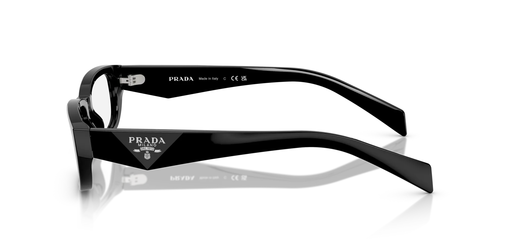 Prada PR B05V 16K1O1 Montature da vista Acetato Nero Squadrata Normale - immagine 4